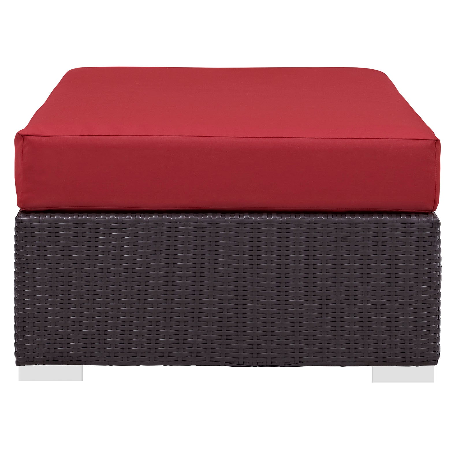 Modway Outdoor Stools & Benches - Convene Outdoor Patio Fabric Rectangle Ottoman Espresso Red