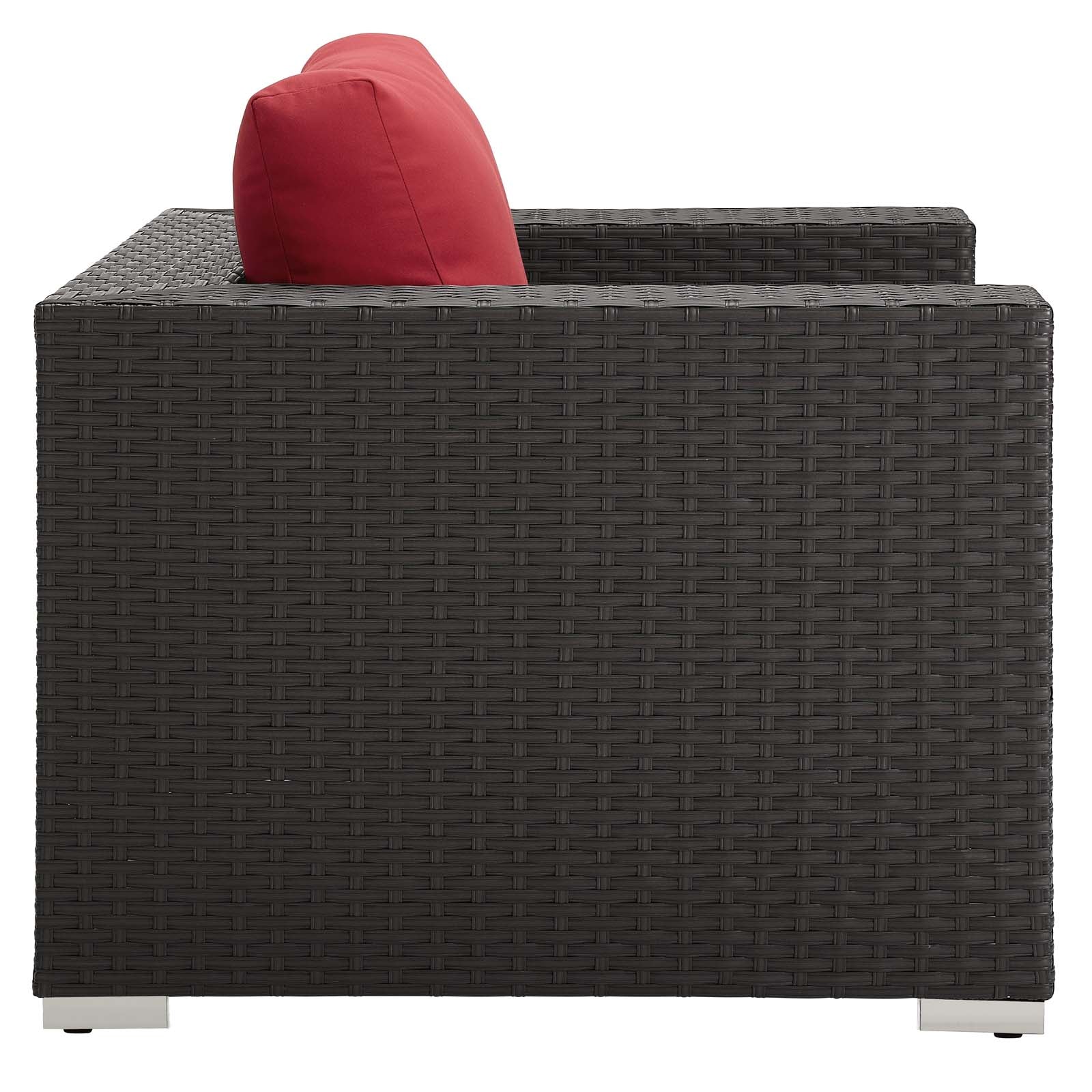 Modway Outdoor Chairs - Sojourn Outdoor Patio Sunbrella Armchair Canvas Red