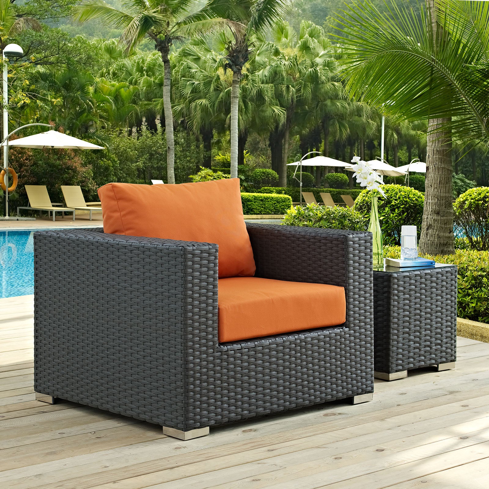 Modway Outdoor Chairs - Sojourn Outdoor Patio Sunbrella Armchair Canvas Tuscan