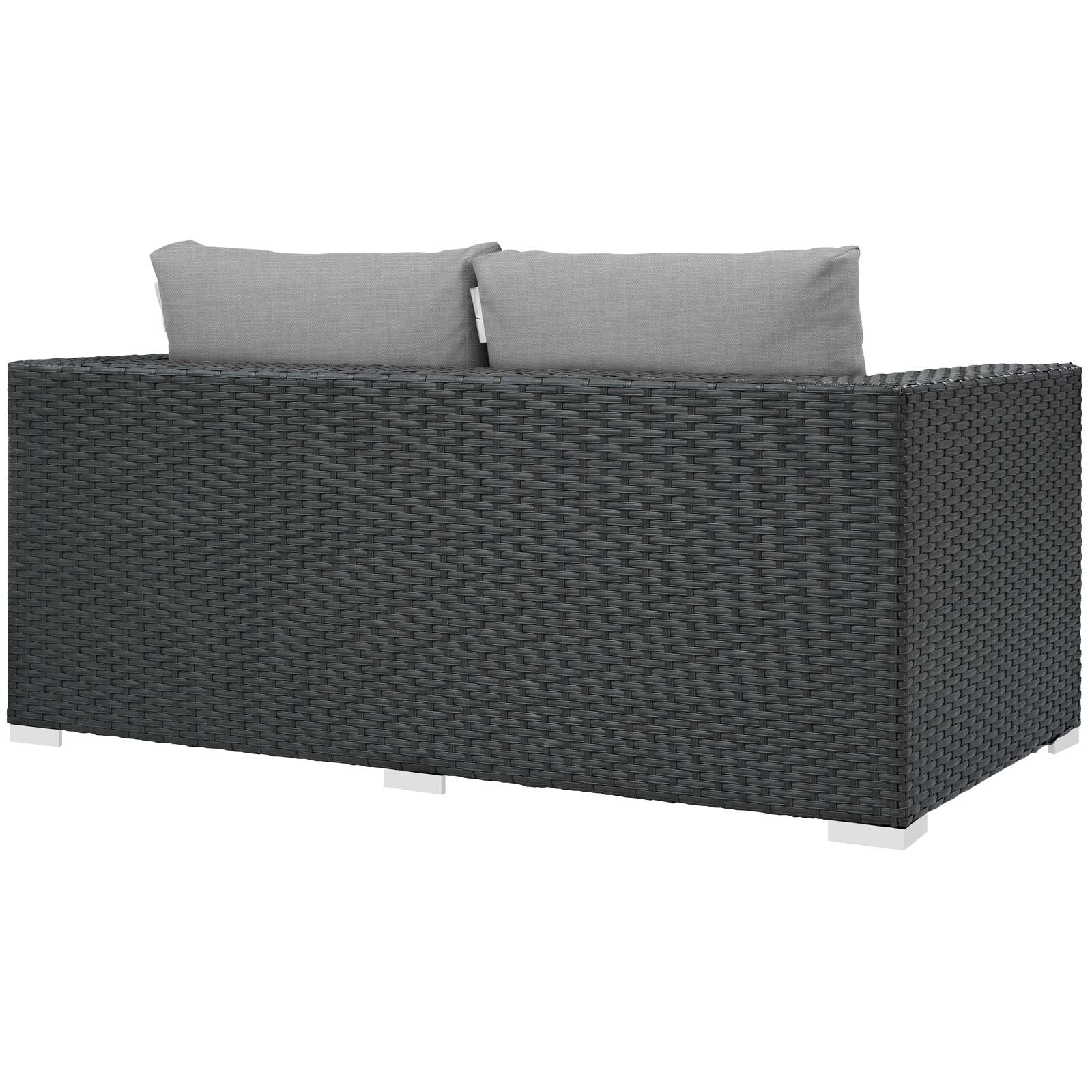 Modway Outdoor Sofas - Sojourn Outdoor Patio Sunbrella Loveseat Canvas Gray
