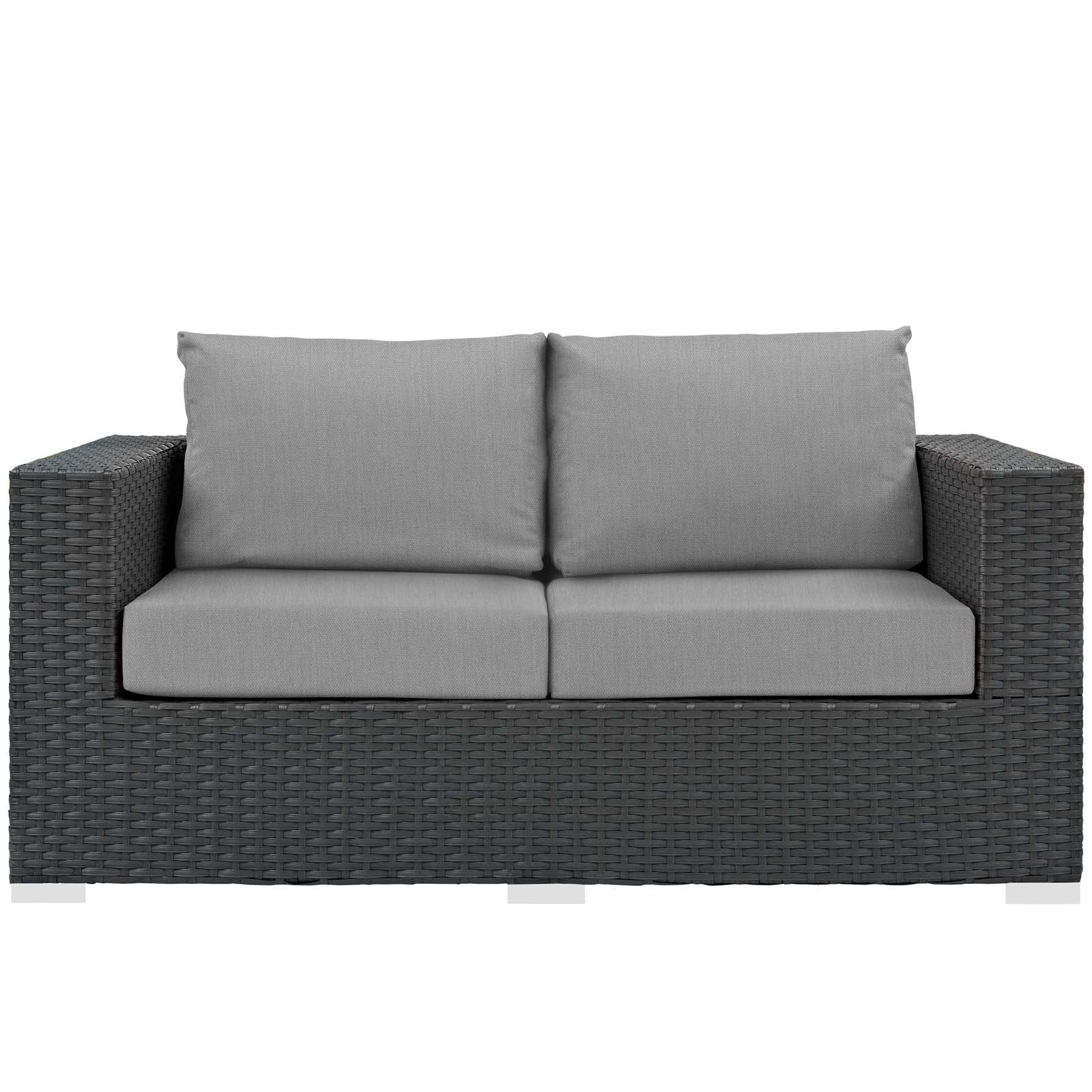 Modway Outdoor Sofas - Sojourn Outdoor Patio Sunbrella Loveseat Canvas Gray