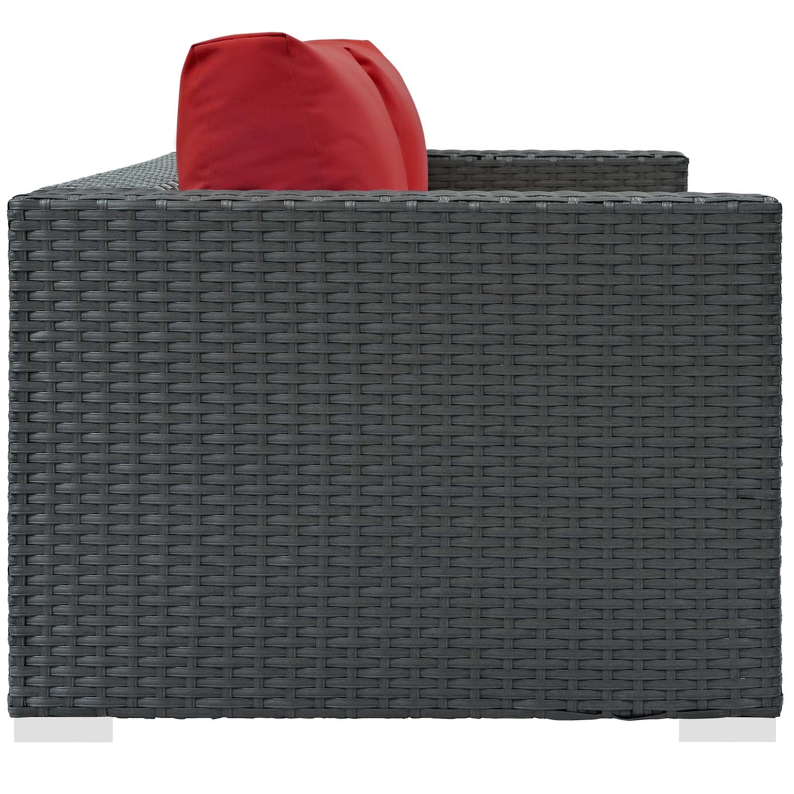Modway Outdoor Sofas - Sojourn Outdoor Patio Sunbrella Loveseat Canvas Red