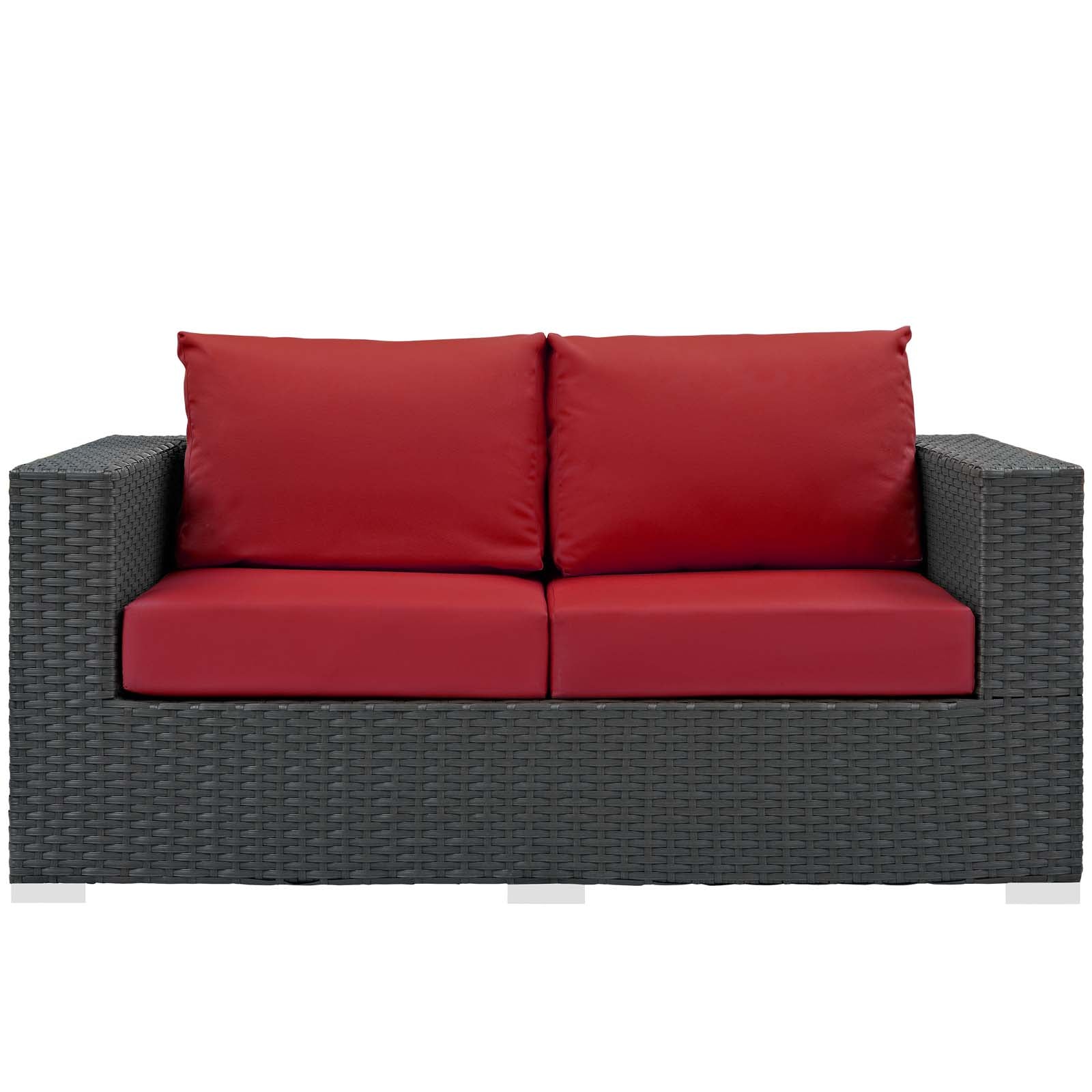 Modway Outdoor Sofas - Sojourn Outdoor Patio Sunbrella Loveseat Canvas Red