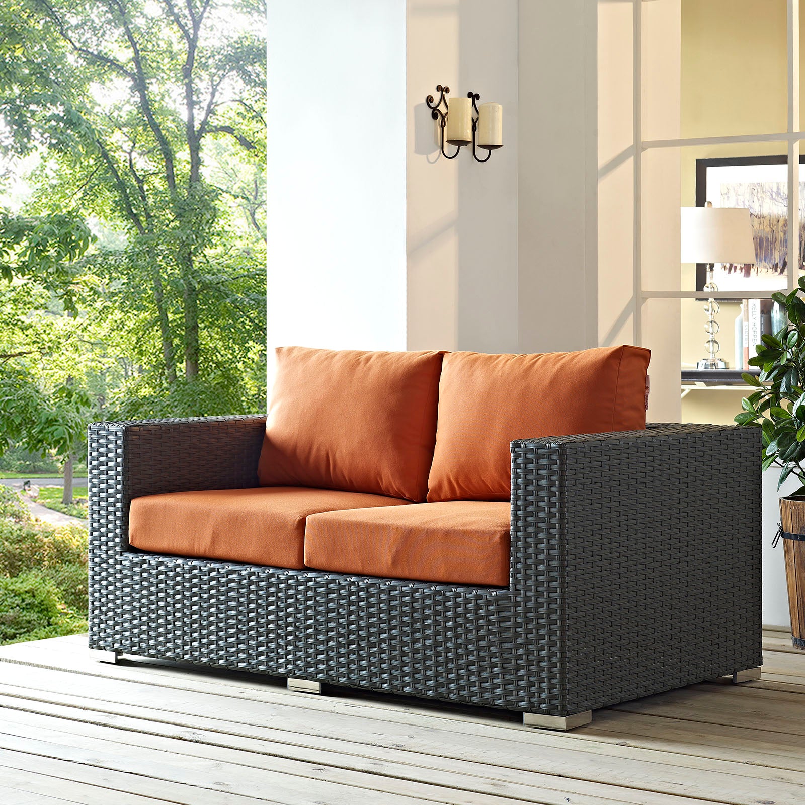 Modway Outdoor Sofas - Sojourn Outdoor Patio Sunbrella Loveseat Canvas Tuscan