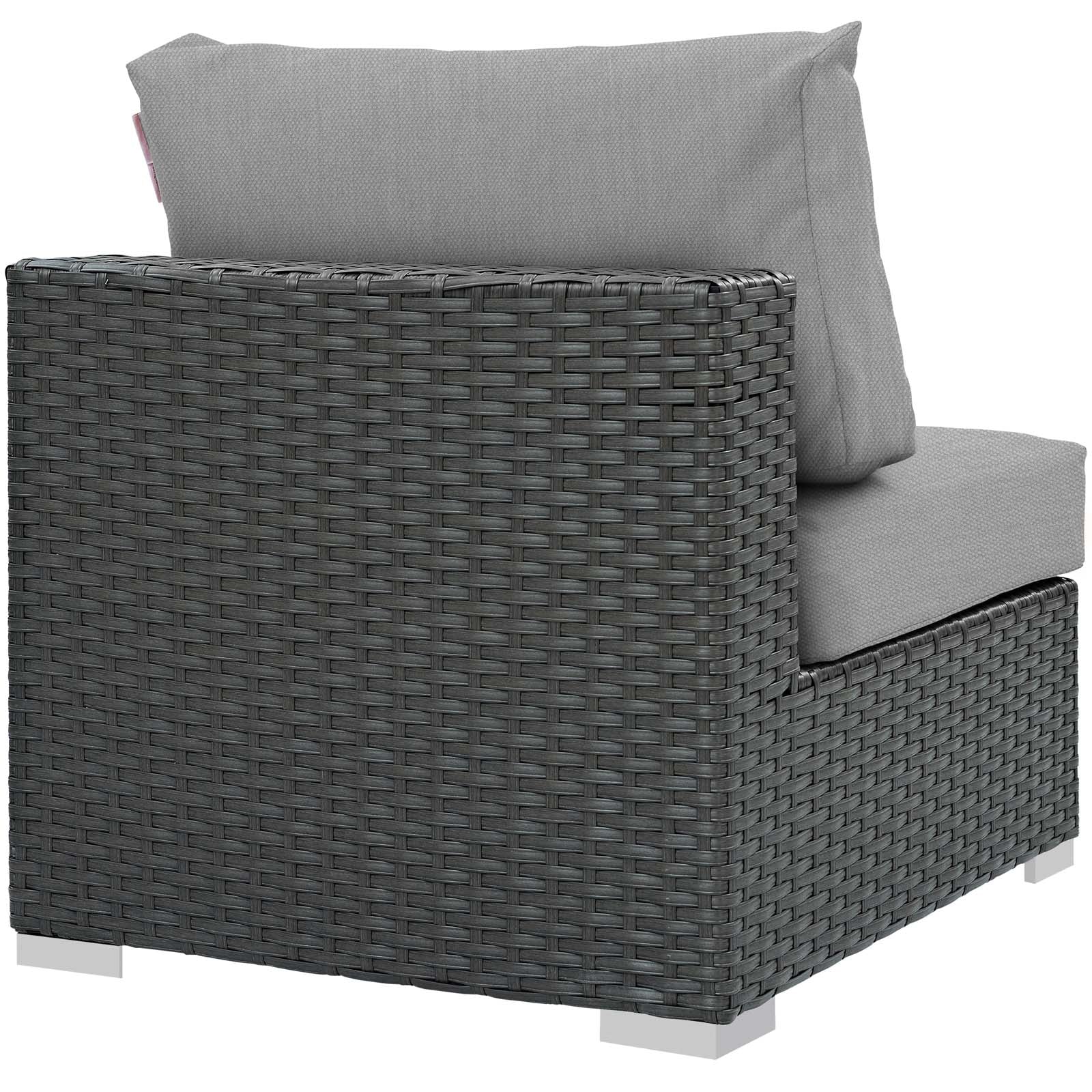 Modway Outdoor Chairs - Sojourn Outdoor Patio Fabric Sunbrella Armless Canvas Gray
