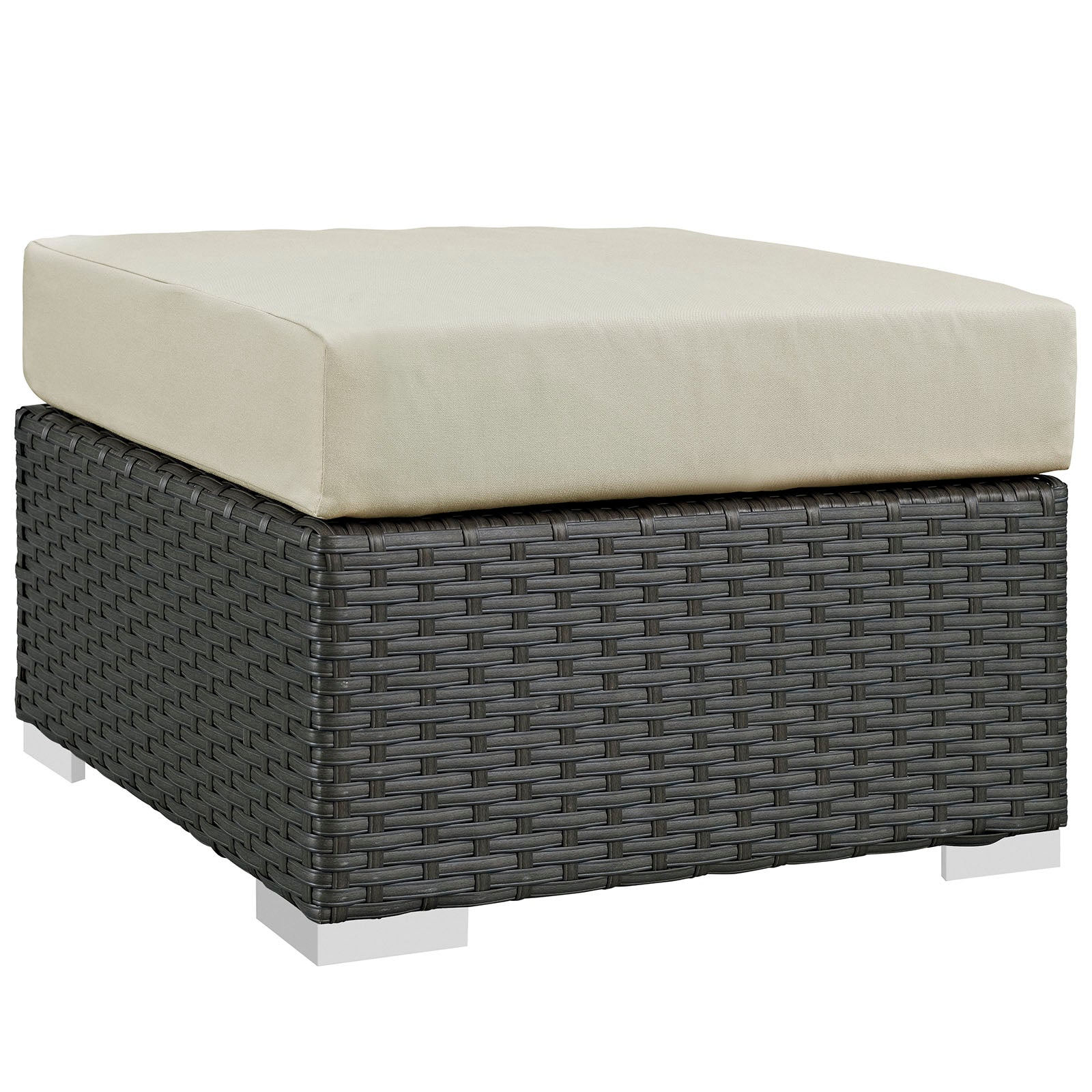 Modway Outdoor Stools & Benches - Sojourn Outdoor Patio Sunbrella Ottoman Canvas Antique Beige