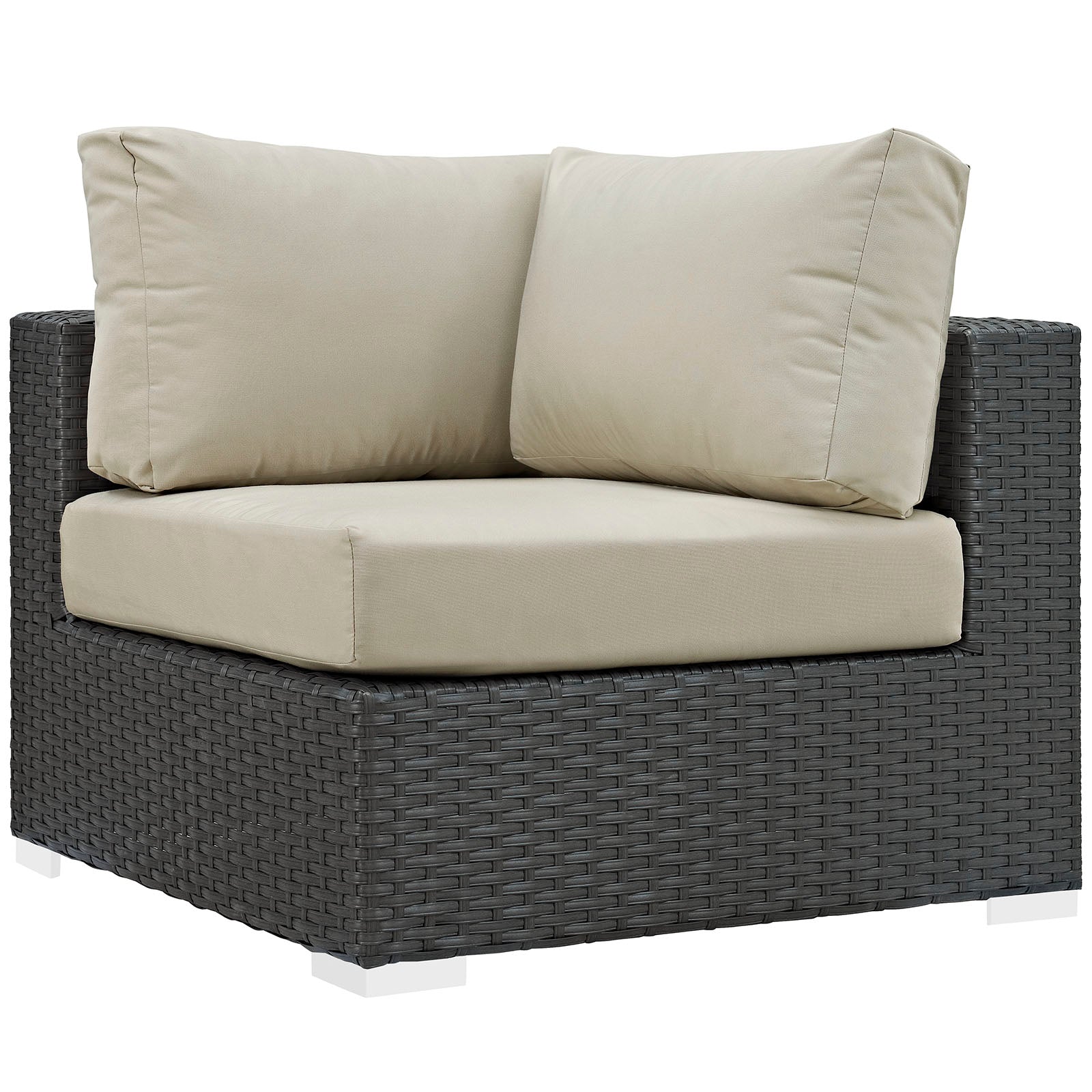 Modway Outdoor Chairs - Sojourn Outdoor Patio Sunbrella Corner Canvas Antique Beige