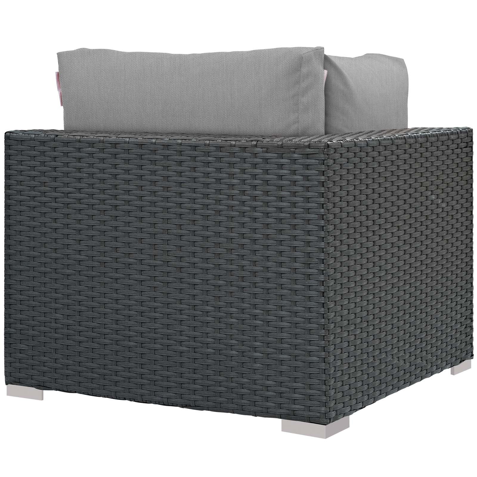 Modway Outdoor Chairs - Sojourn Outdoor Patio Sunbrella Corner Canvas Gray