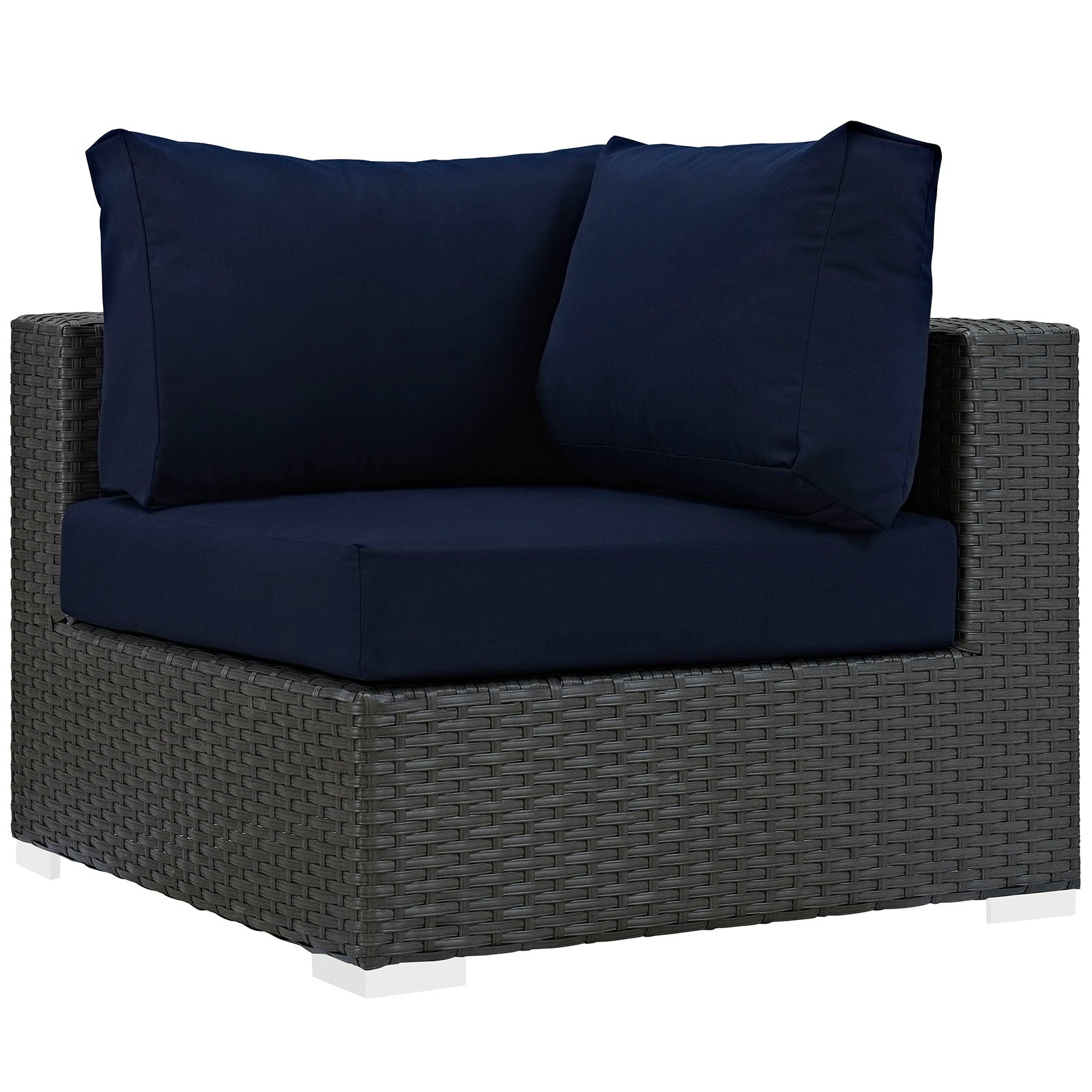 Modway Outdoor Chairs - Sojourn Outdoor Corner Sofa Canvas Navy