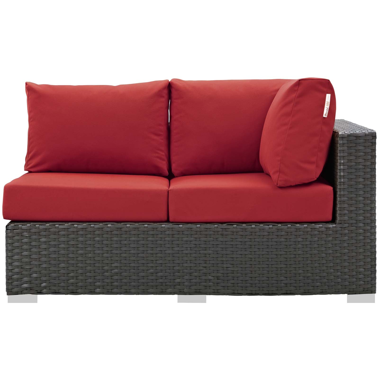 Modway Outdoor Sofas - Sojourn Outdoor Patio Sunbrella Right Arm Loveseat Canvas Red