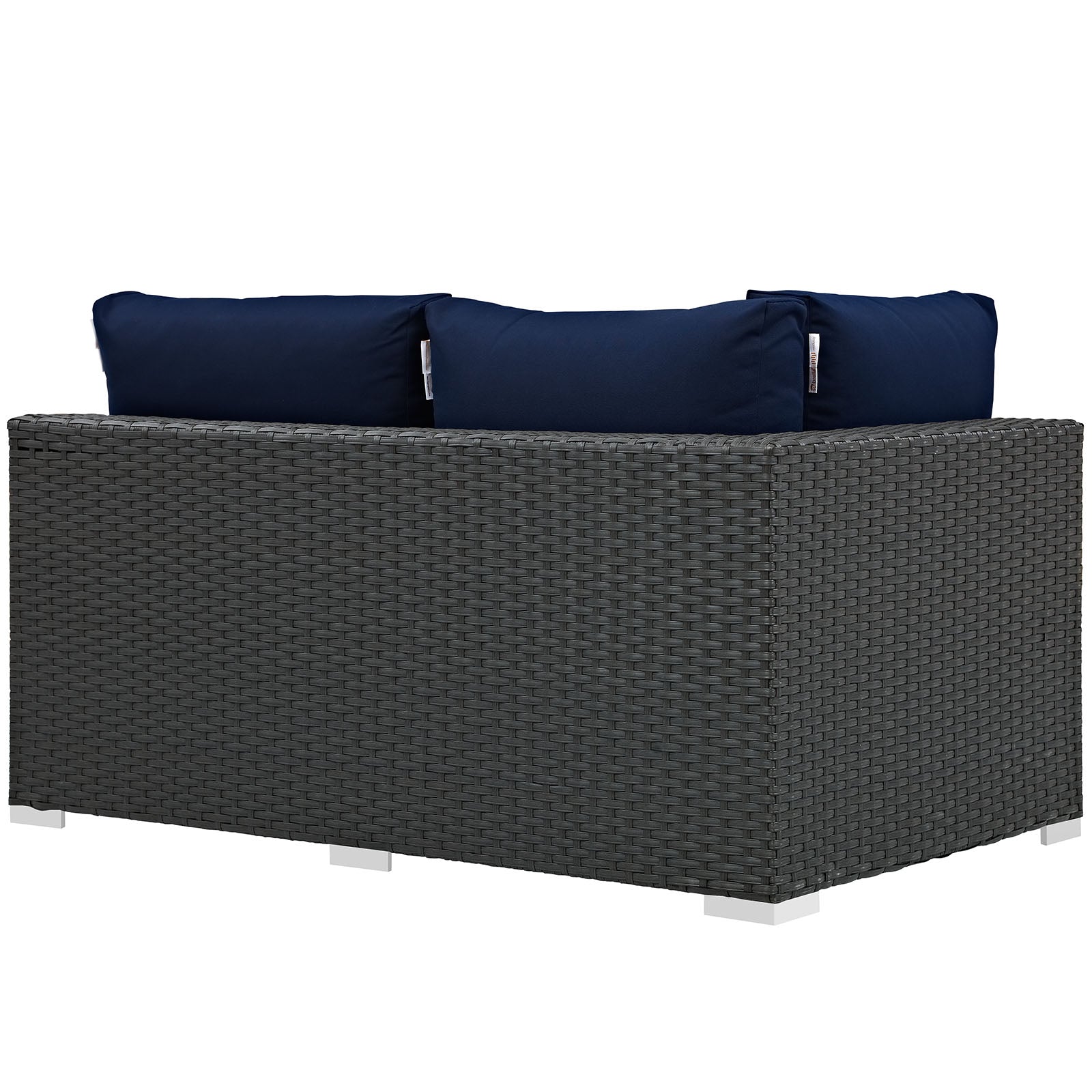 Modway Outdoor Sofas - Sojourn Outdoor Patio Sunbrella Left Arm Loveseat Canvas Navy