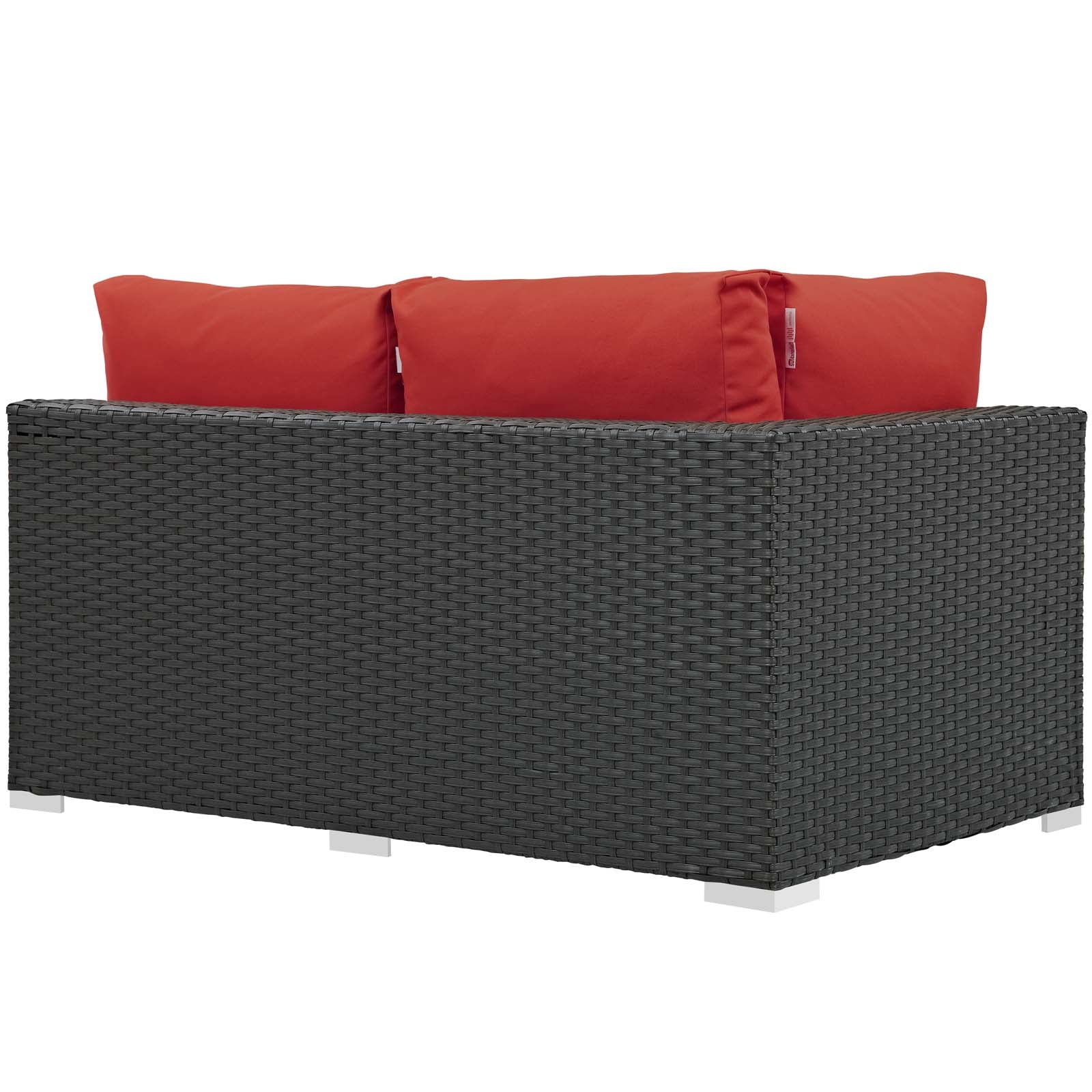 Modway Outdoor Sofas - Sojourn Outdoor Patio Sunbrella Left Arm Loveseat Canvas Red