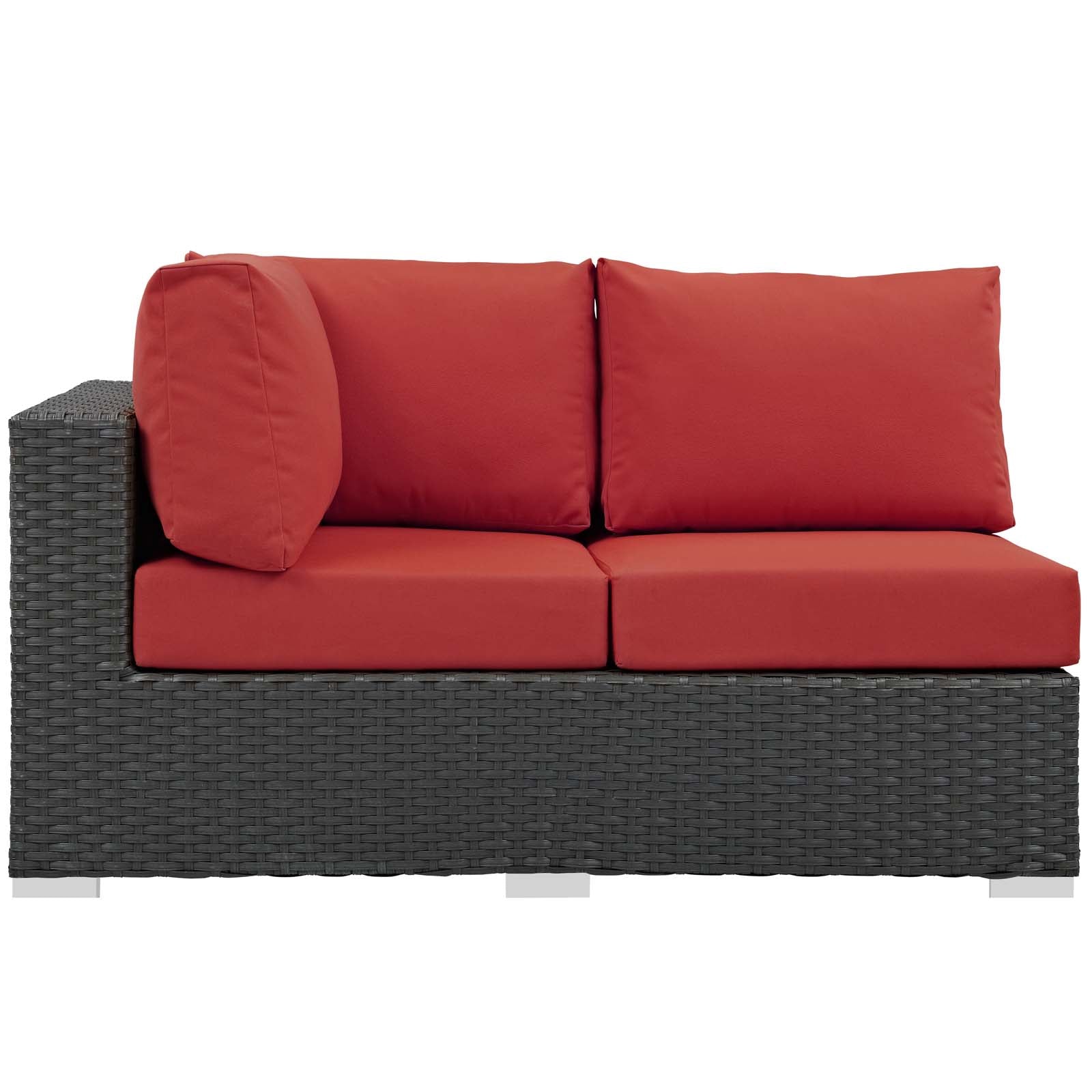 Modway Outdoor Sofas - Sojourn Outdoor Patio Sunbrella Left Arm Loveseat Canvas Red