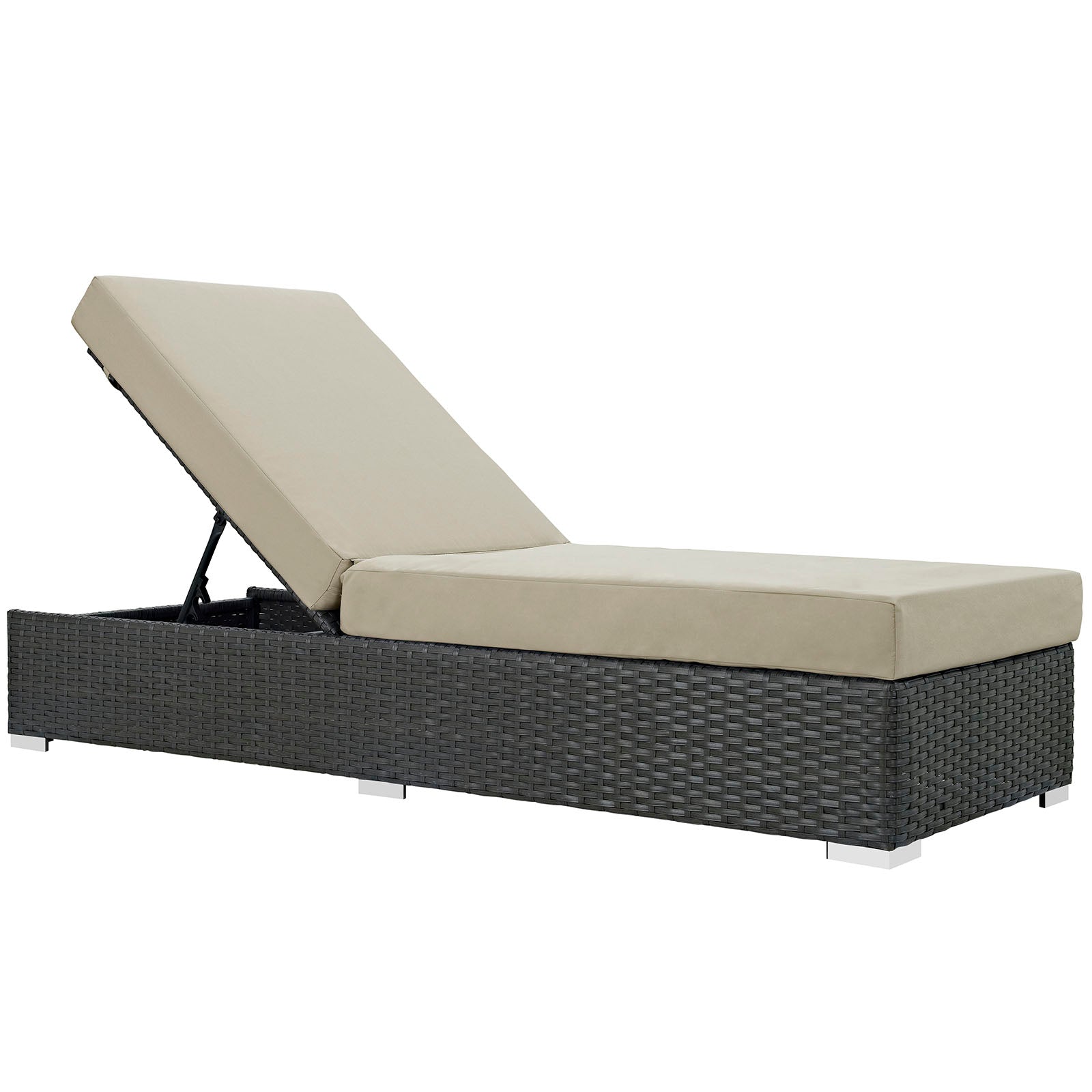 Modway Outdoor Loungers - Sojourn Outdoor Patio Sunbrella Chaise Lounge Canvas Antique Beige