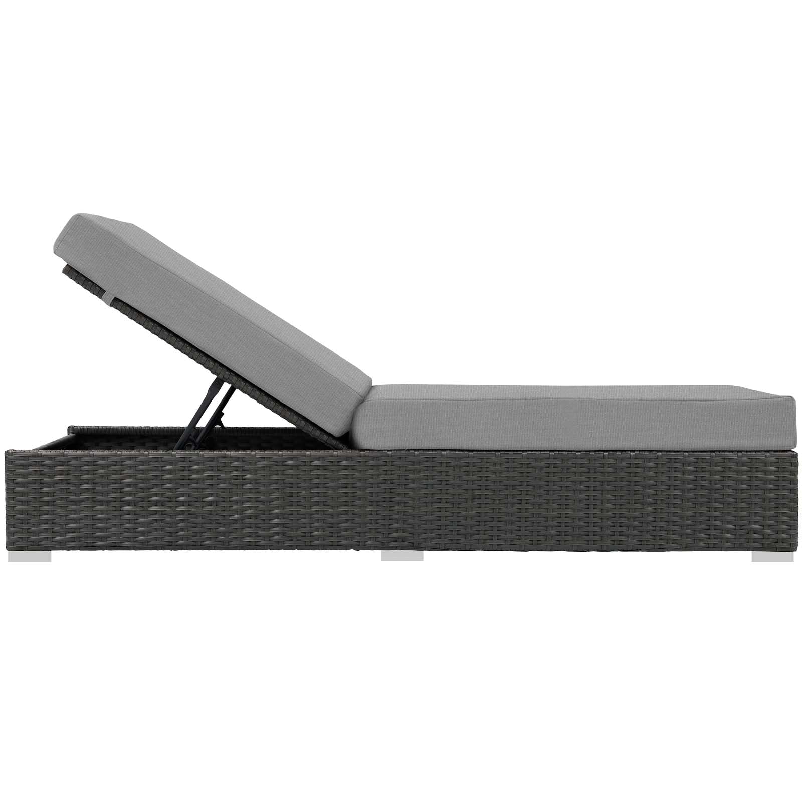 Modway Outdoor Loungers - Sojourn Outdoor Patio Sunbrella Chaise Lounge Canvas Gray