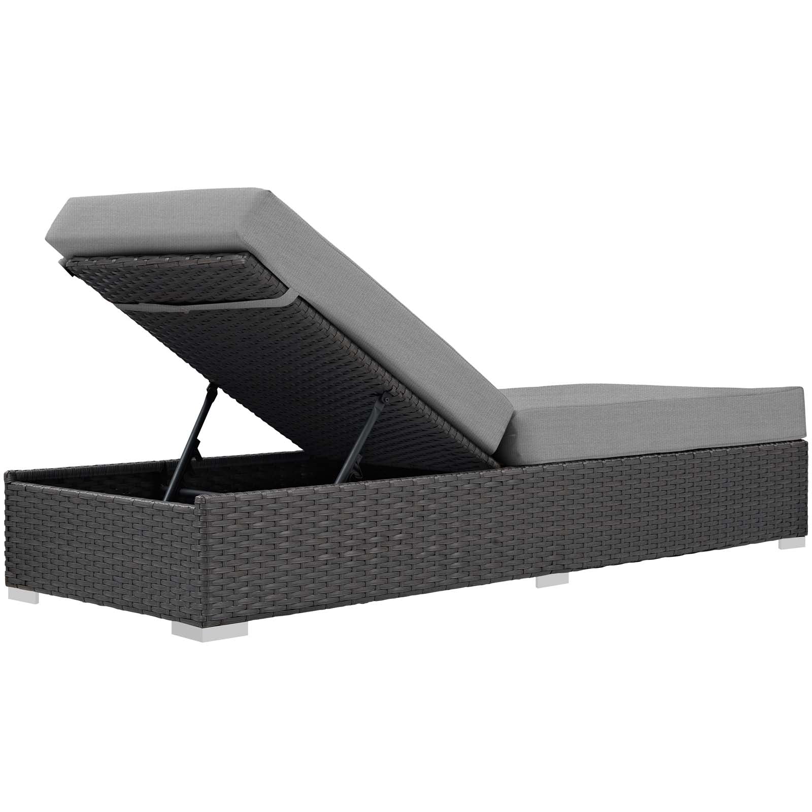 Modway Outdoor Loungers - Sojourn Outdoor Patio Sunbrella Chaise Lounge Canvas Gray
