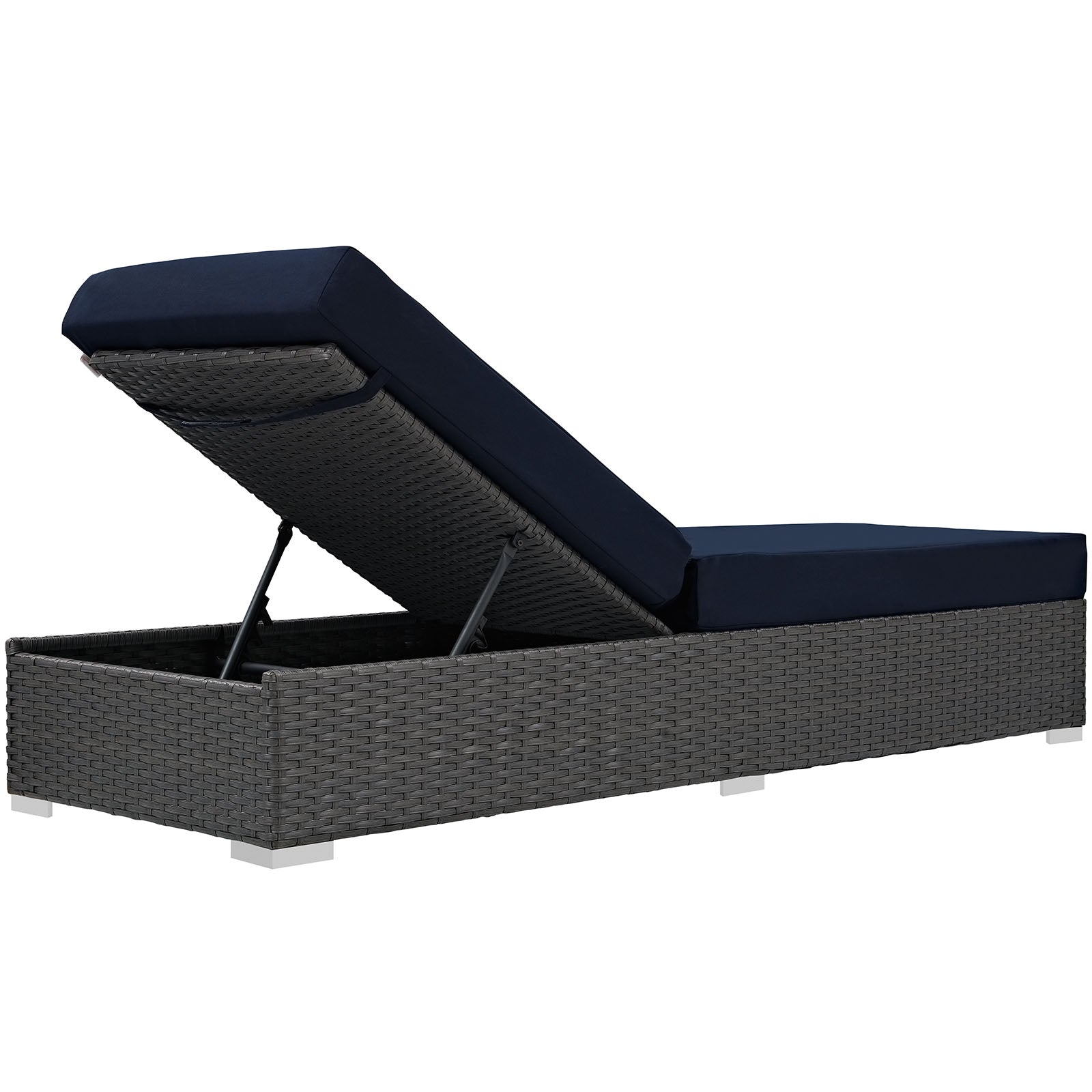 Modway Outdoor Loungers - Sojourn Outdoor Patio Sunbrella Chaise Lounge Canvas Navy