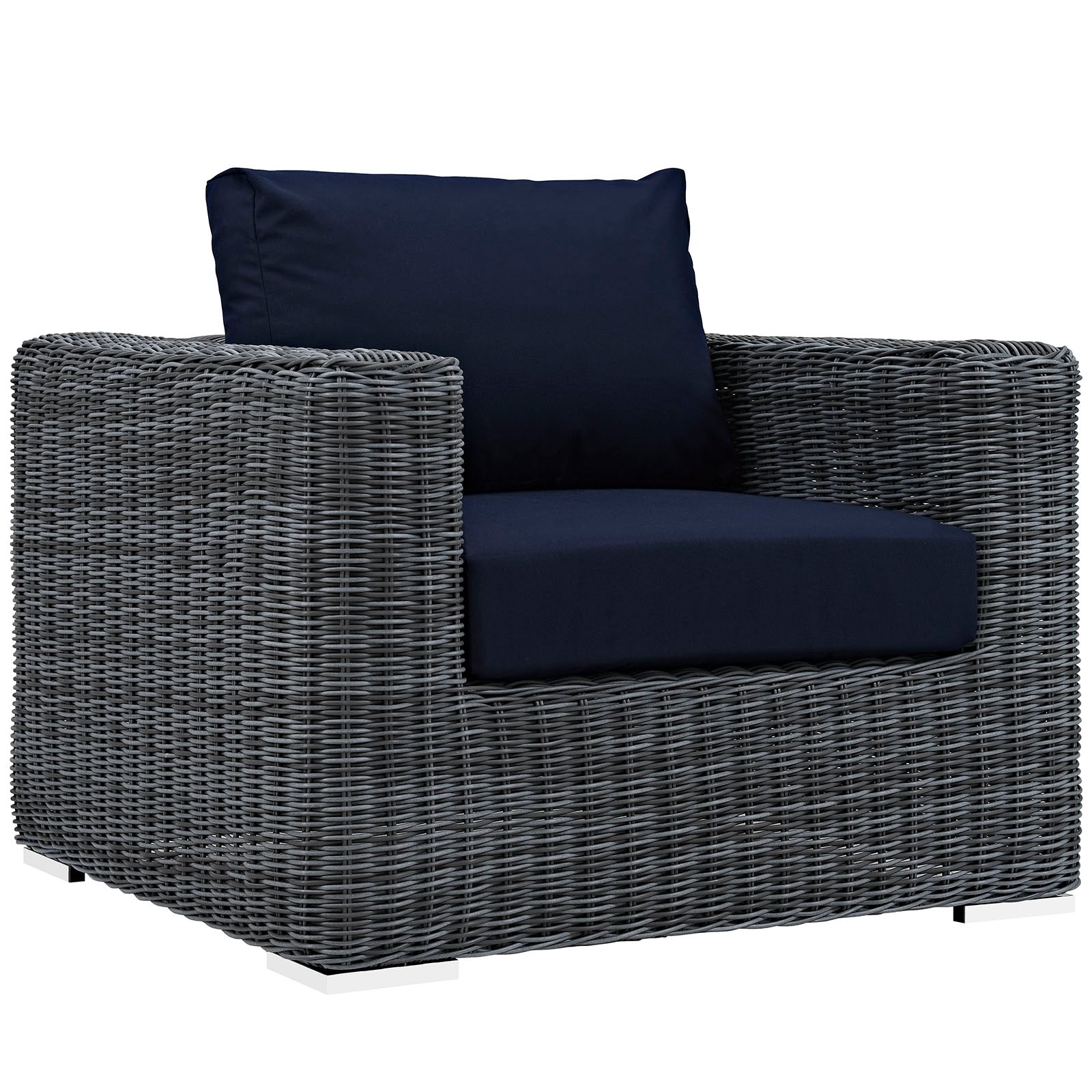 Modway Outdoor Chairs - Summon Outdoor Armchair Canvas Navy