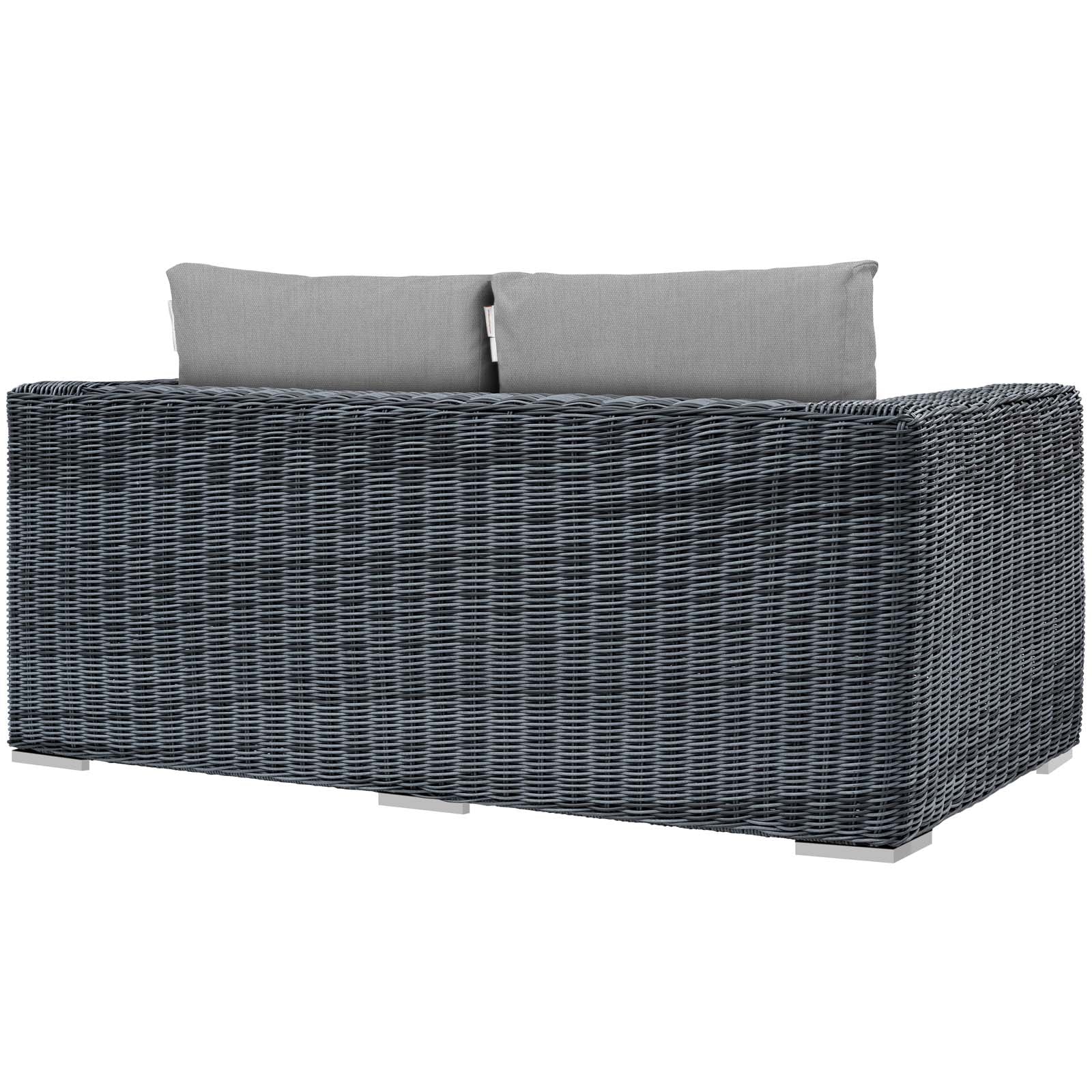 Modway Outdoor Sofas - Summon Outdoor Patio Sunbrella Loveseat Canvas Gray