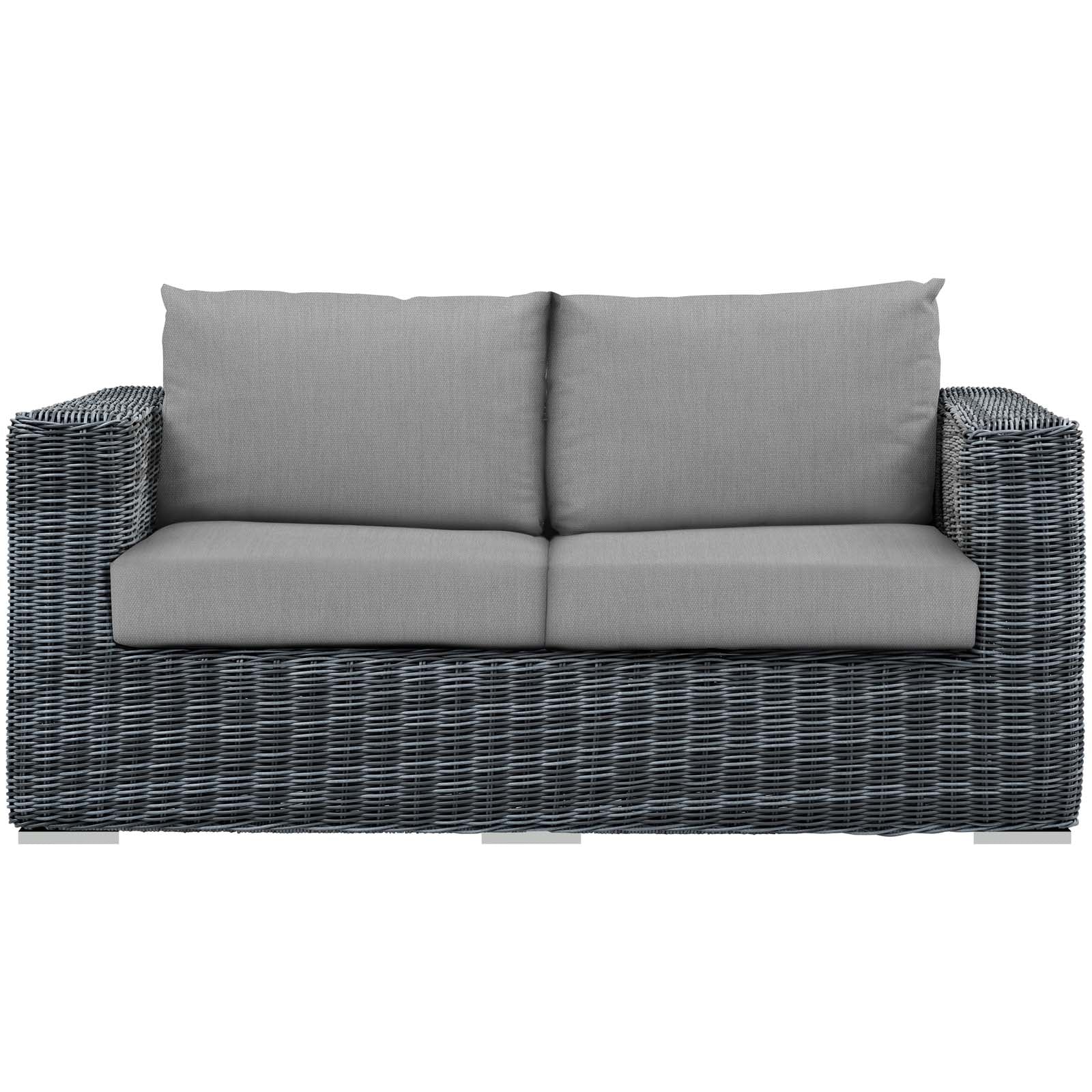 Modway Outdoor Sofas - Summon Outdoor Patio Sunbrella Loveseat Canvas Gray