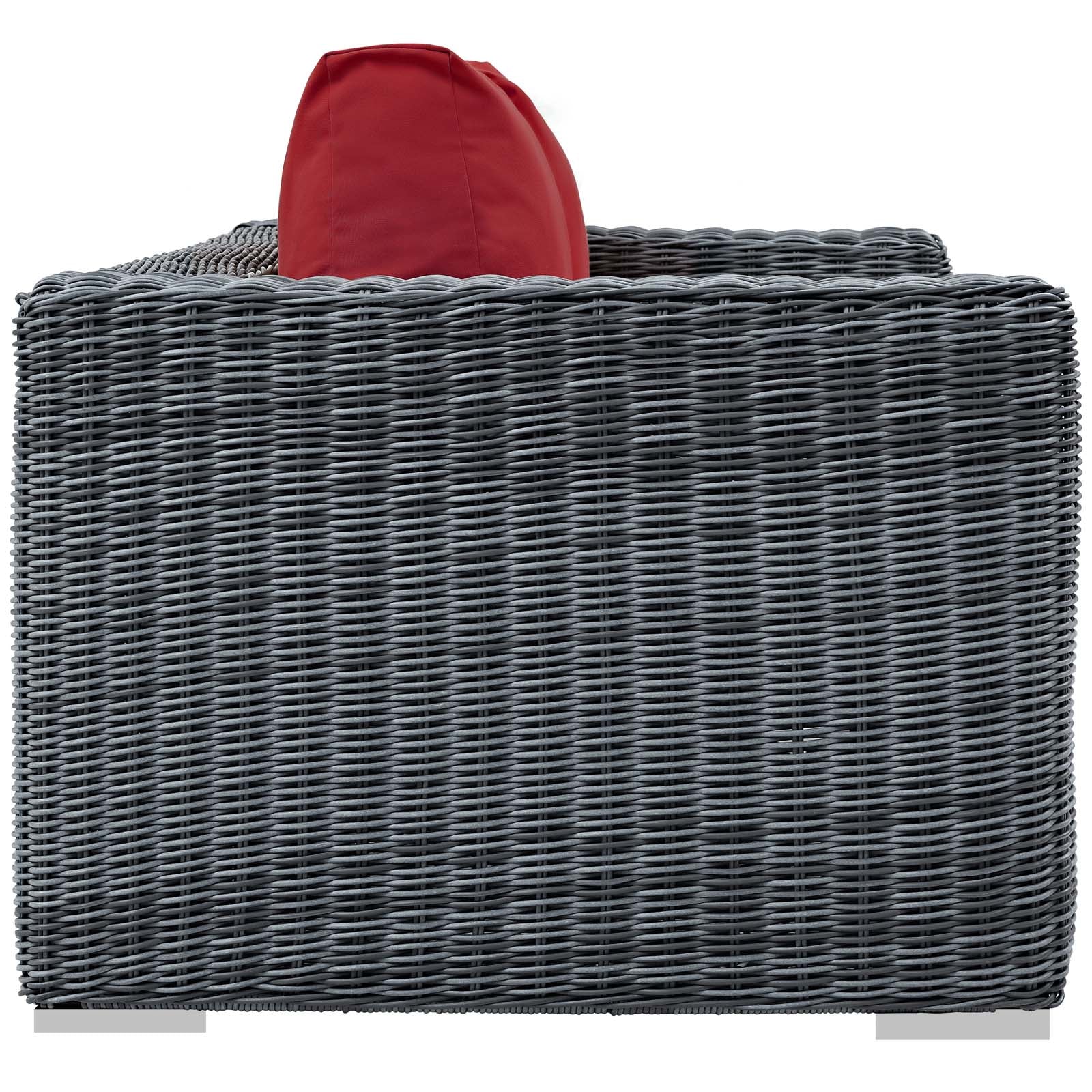 Modway Outdoor Sofas - Summon Outdoor Patio Sunbrella Loveseat Canvas Red