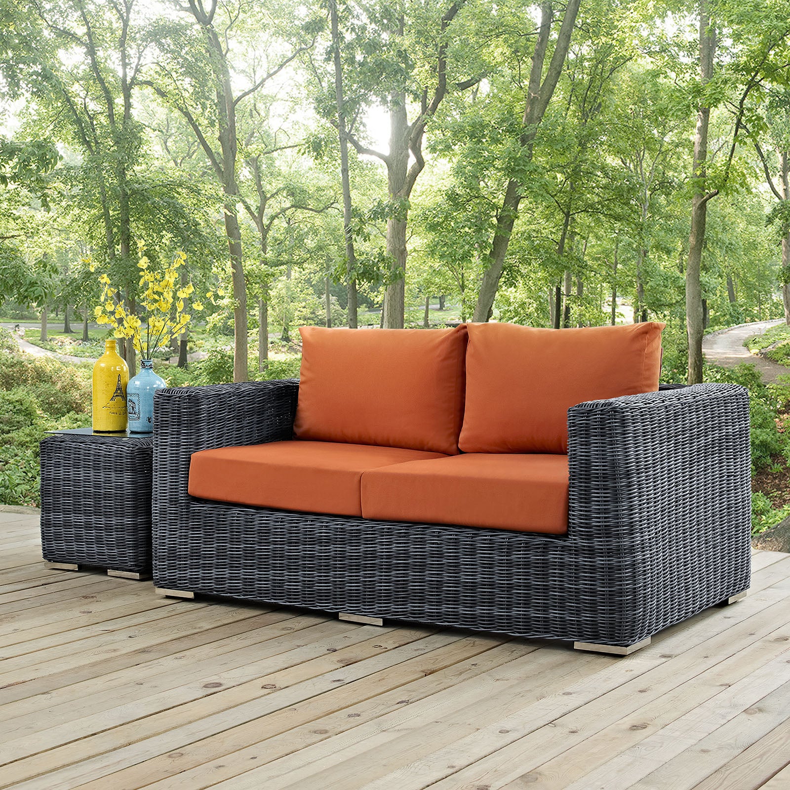 Summon Outdoor Patio Sunbrella Loveseat Canvas Tuscan