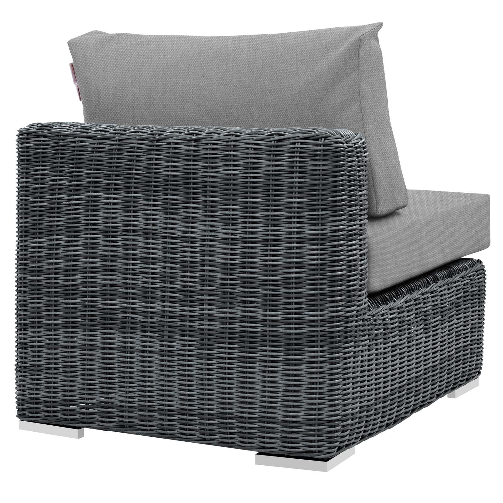 Modway Outdoor Chairs - Summon Outdoor Patio Sunbrella Armless Canvas Gray