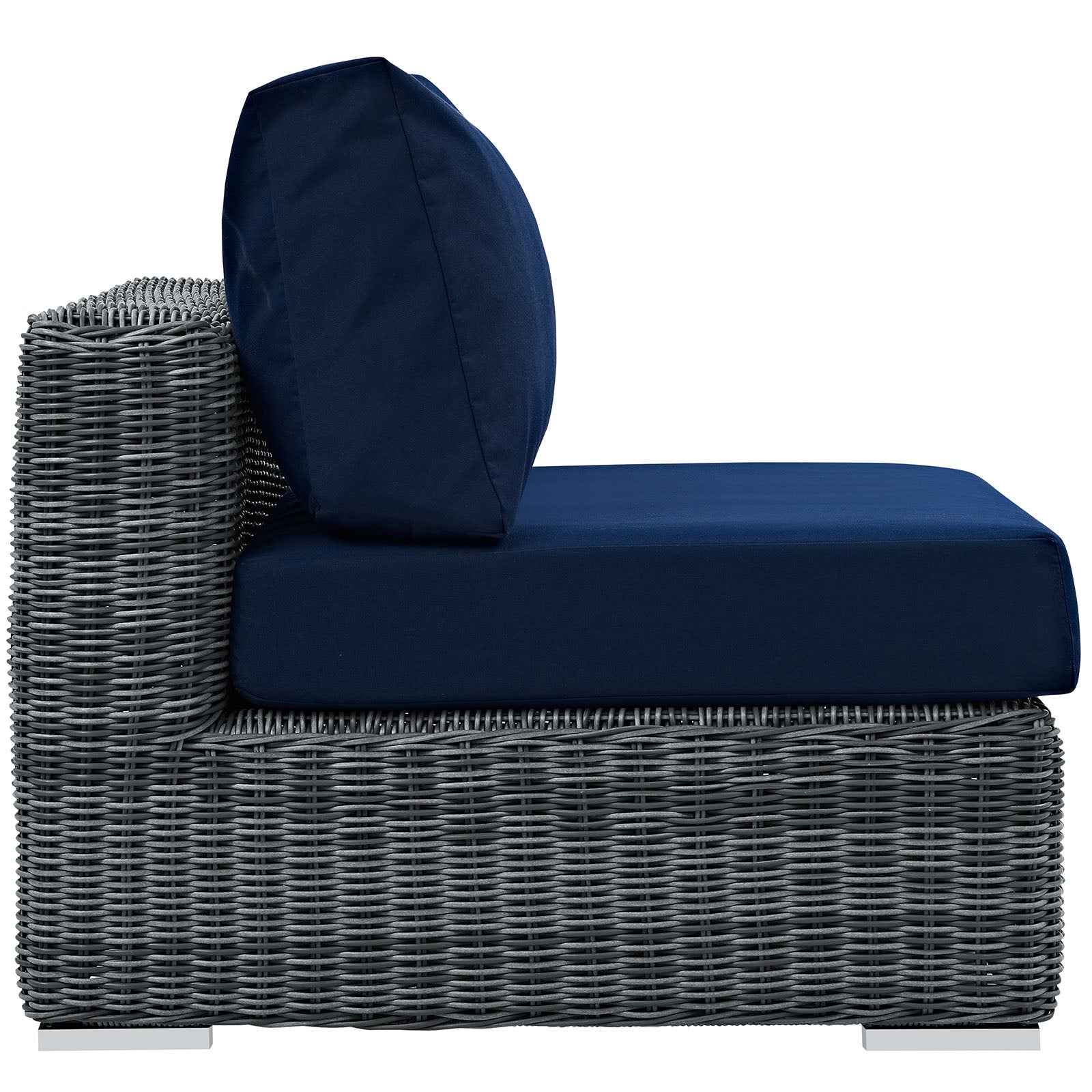 Modway Outdoor Chairs - Summon Outdoor Patio Sunbrella Armless Canvas Navy