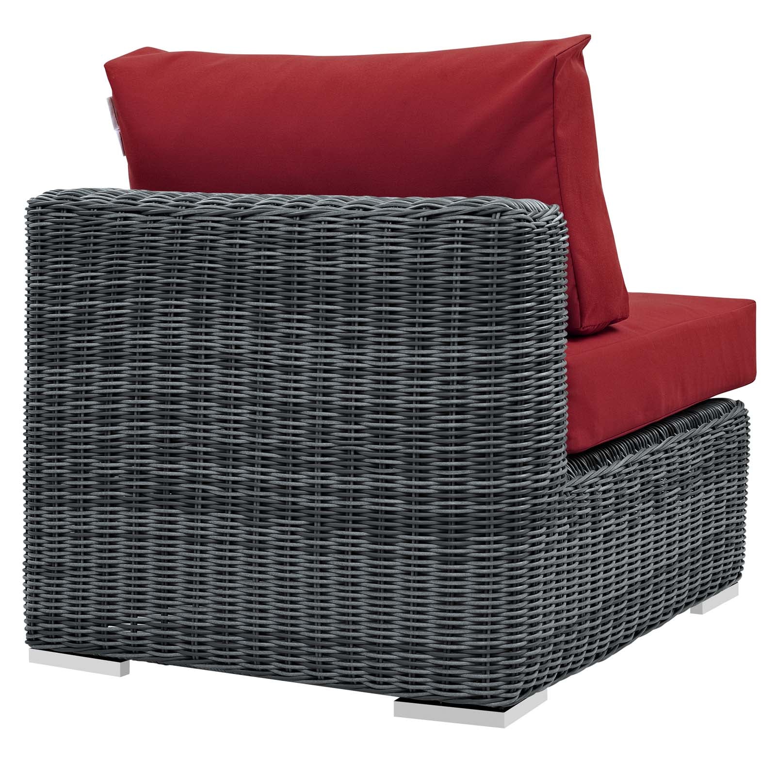 Modway Outdoor Chairs - Summon Outdoor Patio Sunbrella Armless Canvas Red