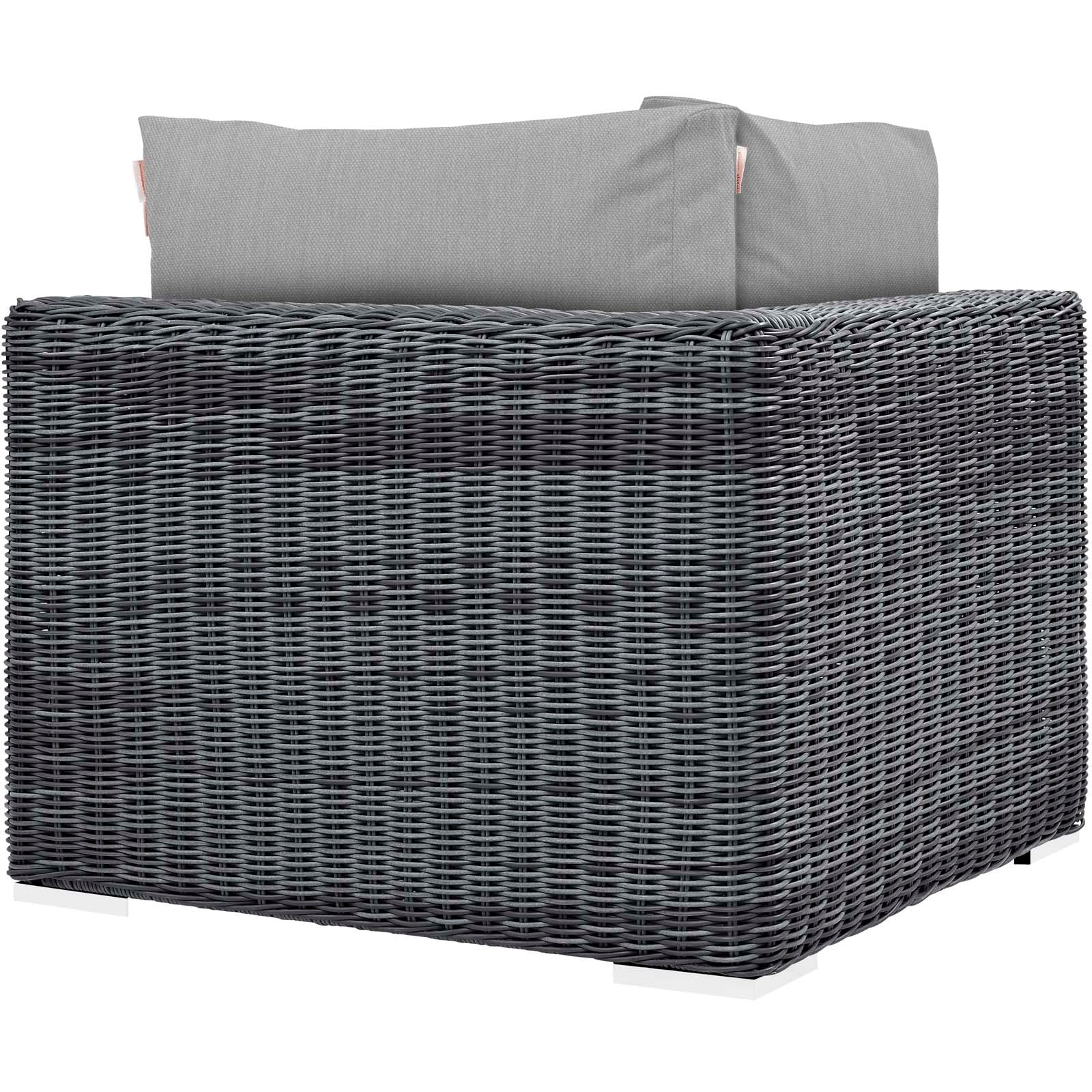 Modway Outdoor Chairs - Summon Outdoor Patio Sunbrella Corner Canvas Gray