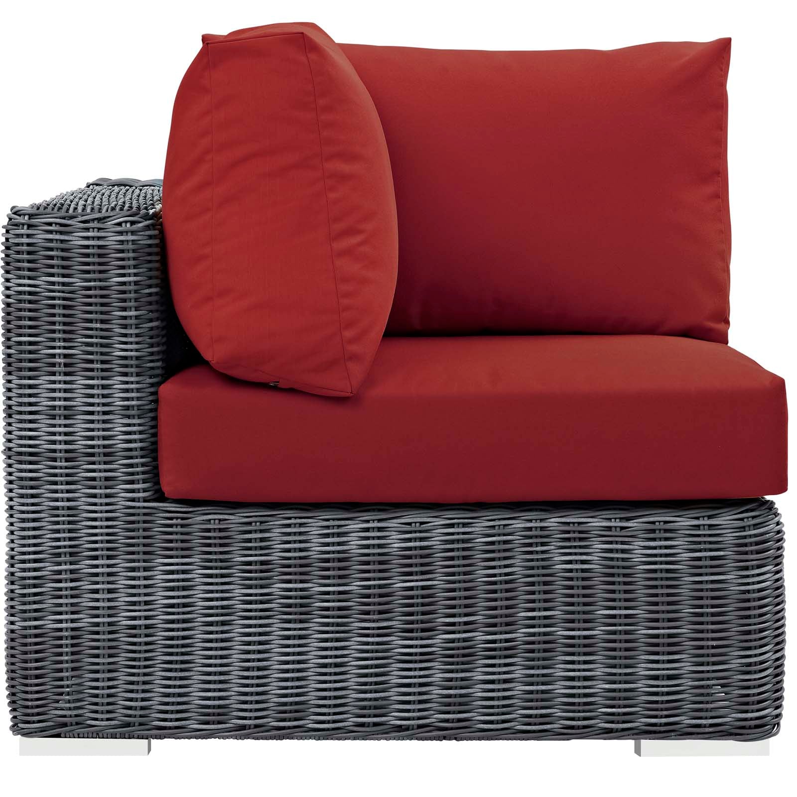 Modway Outdoor Chairs - Summon Outdoor Patio Sunbrella Corner Canvas Red