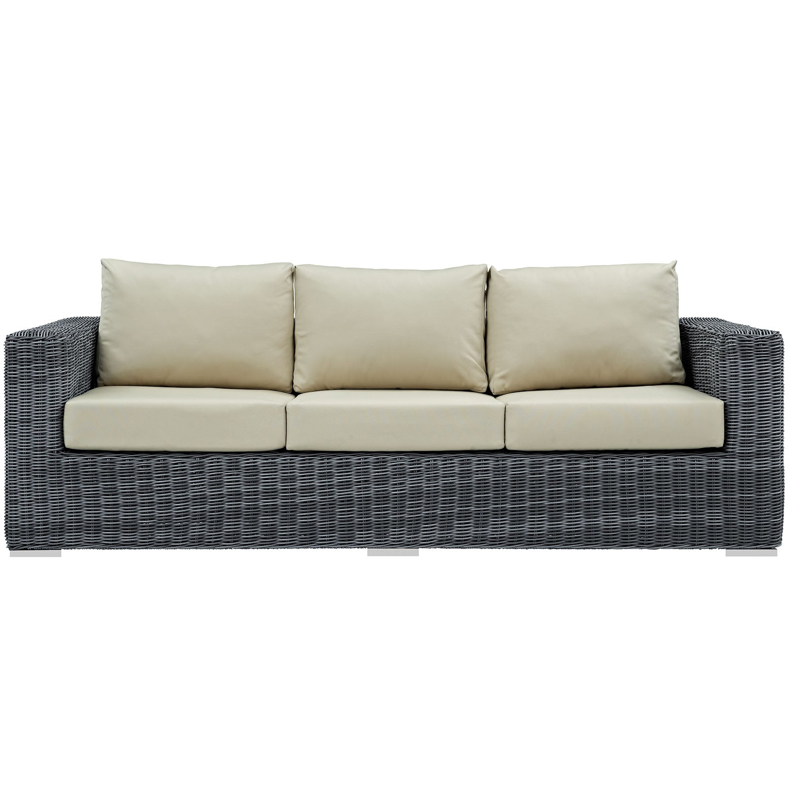 Modway Outdoor Sofas - Summon Outdoor Patio Sunbrella Sofa Canvas Antique Beige