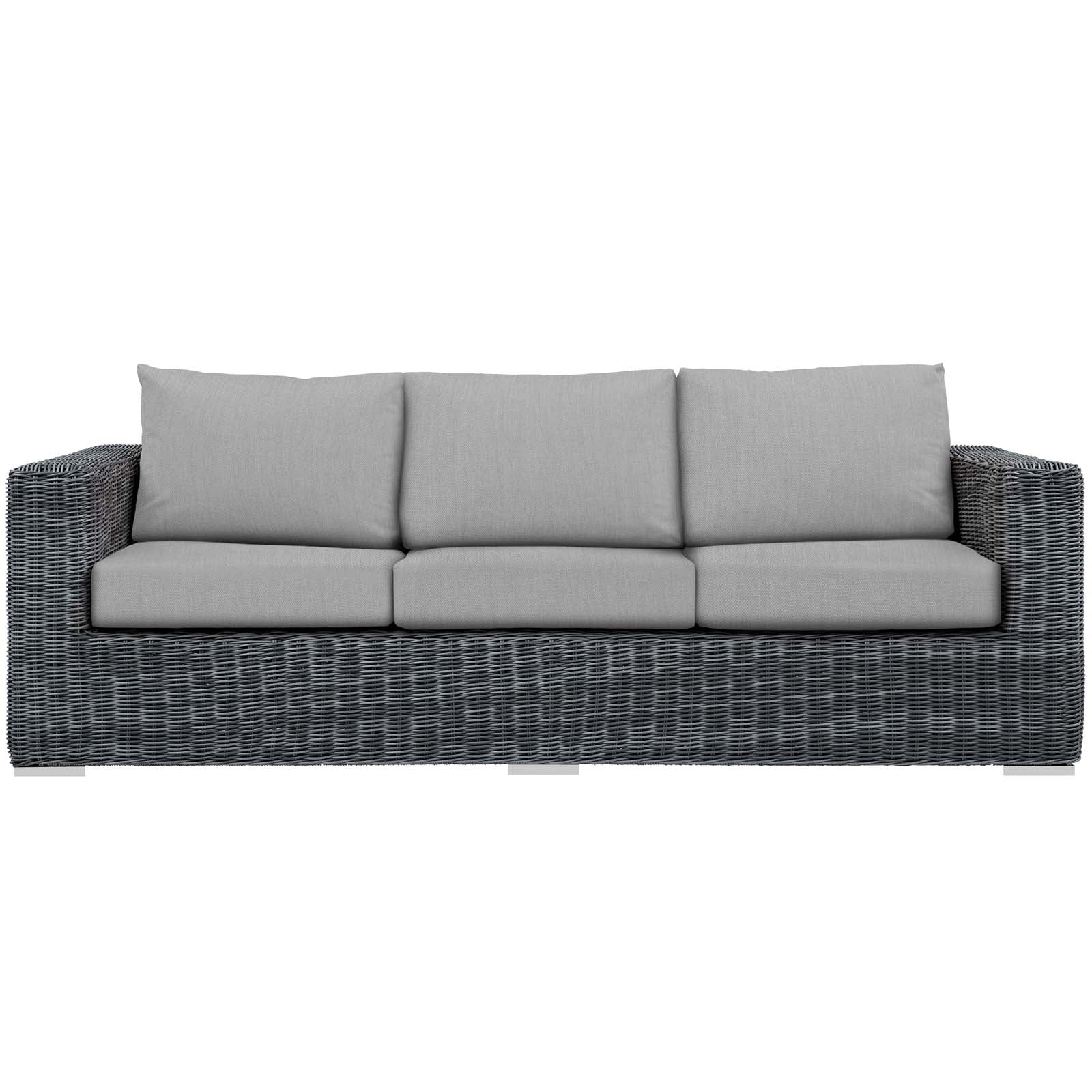 Modway Outdoor Sofas - Summon Outdoor Patio Sunbrella Sofa Canvas Gray