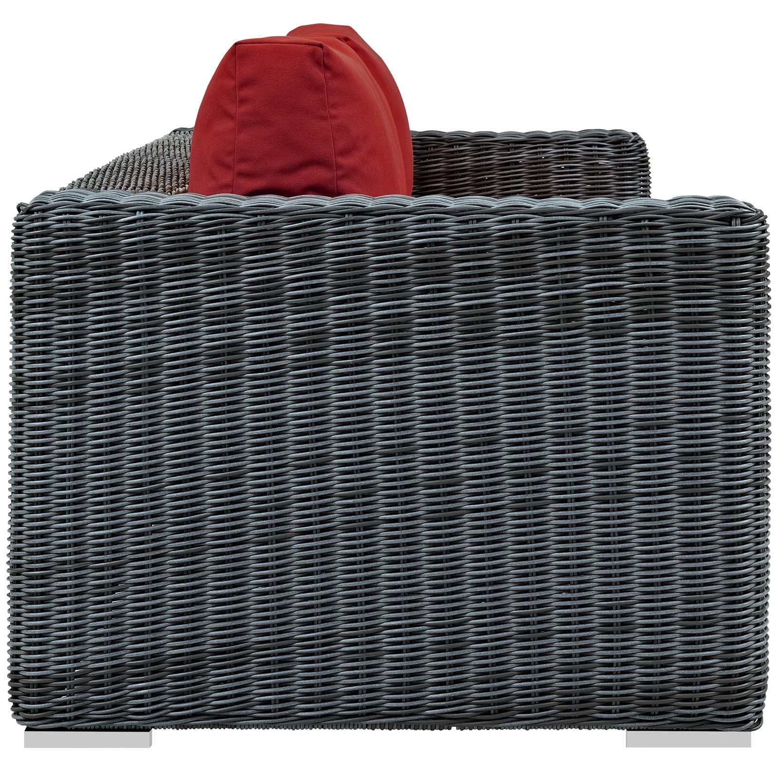 Modway Outdoor Sofas - Summon Outdoor Patio Sunbrella Sofa Canvas Red