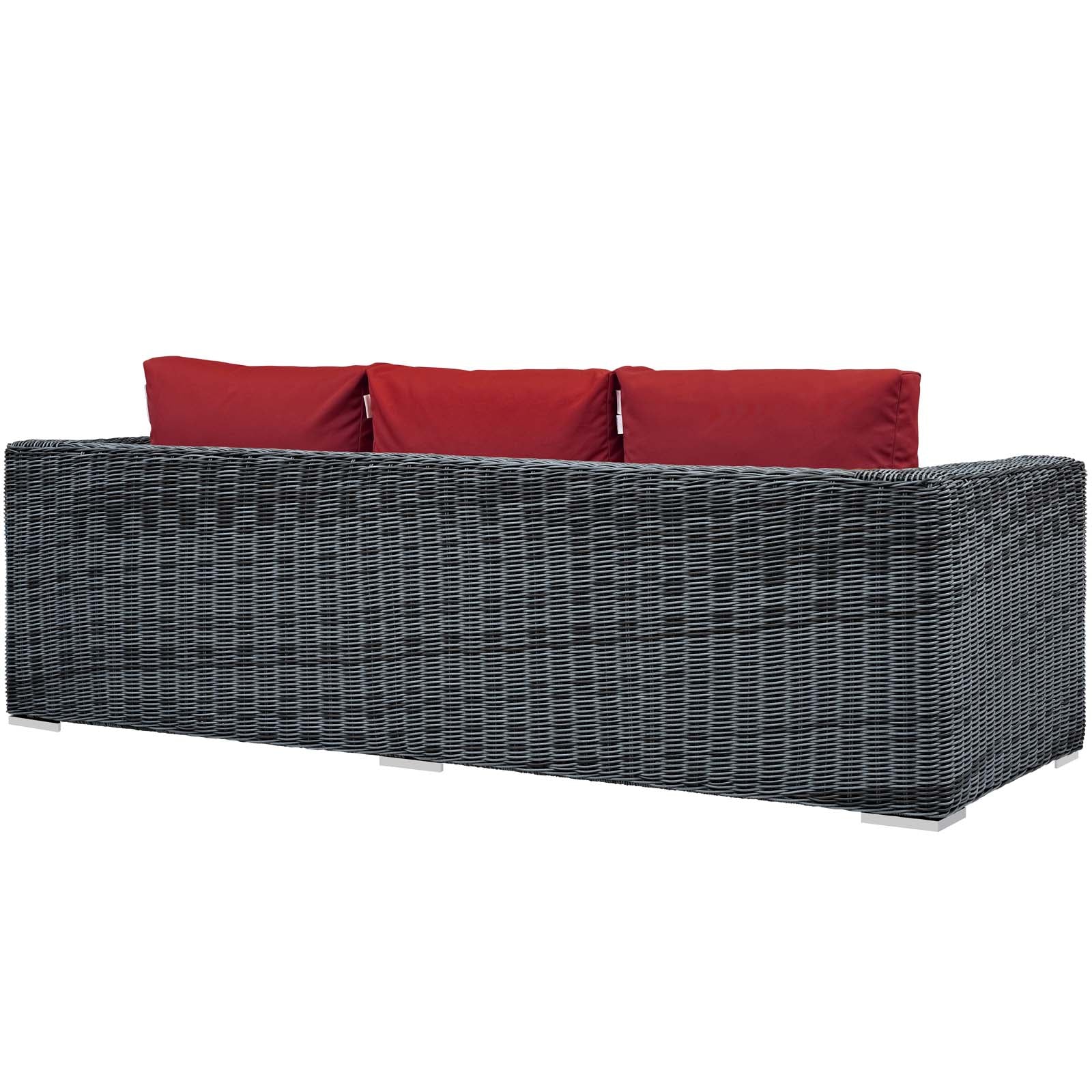 Modway Outdoor Sofas - Summon Outdoor Patio Sunbrella Sofa Canvas Red