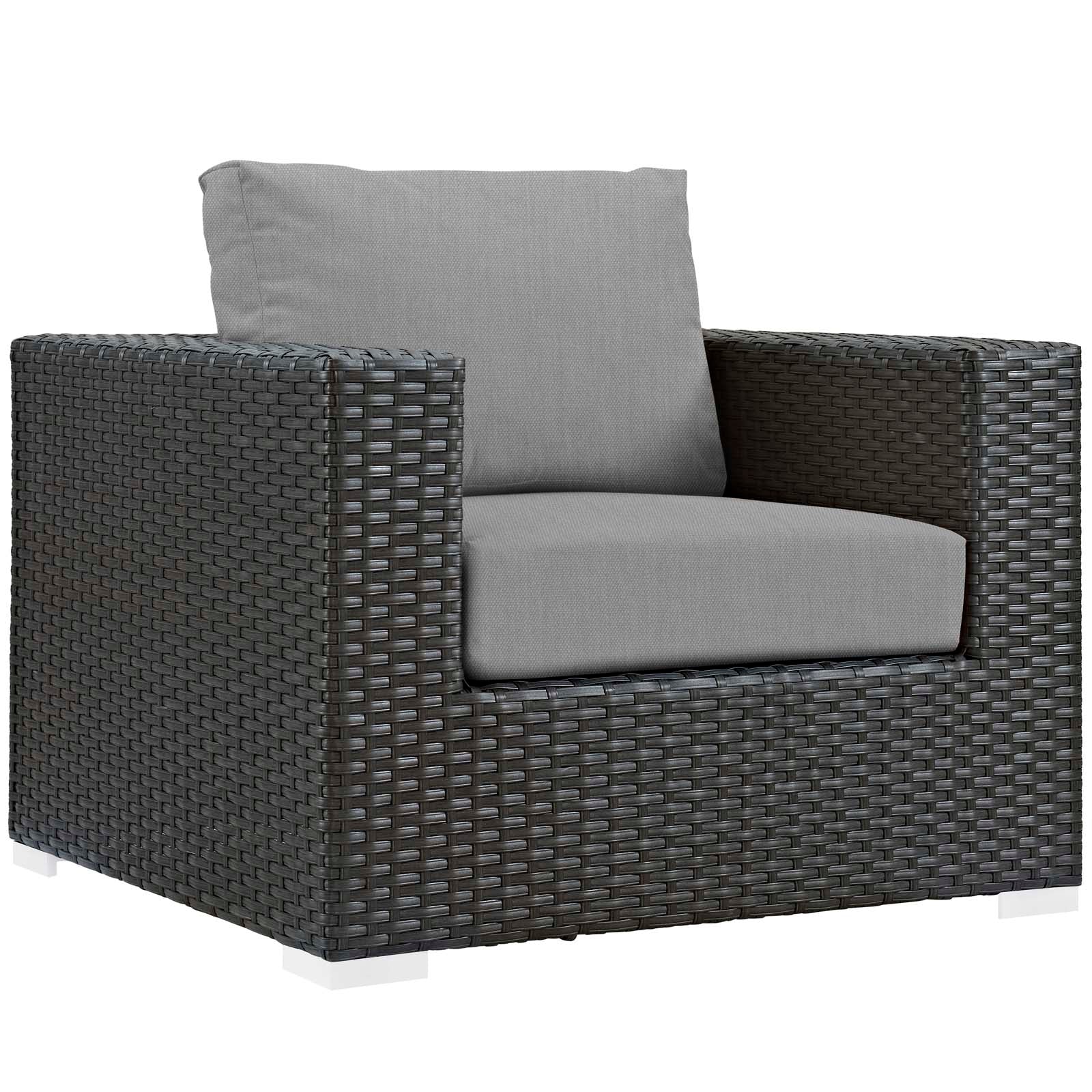 Modway Outdoor Conversation Sets - Sojourn 7 Piece Outdoor Patio Sunbrella Sectional Set Canvas Gray