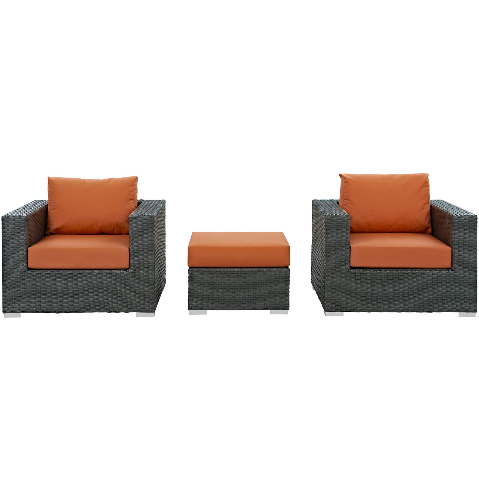 Modway Outdoor Conversation Sets - Sojourn 3 Piece Outdoor Patio Sunbrella Sectional Set Canvas Tuscan