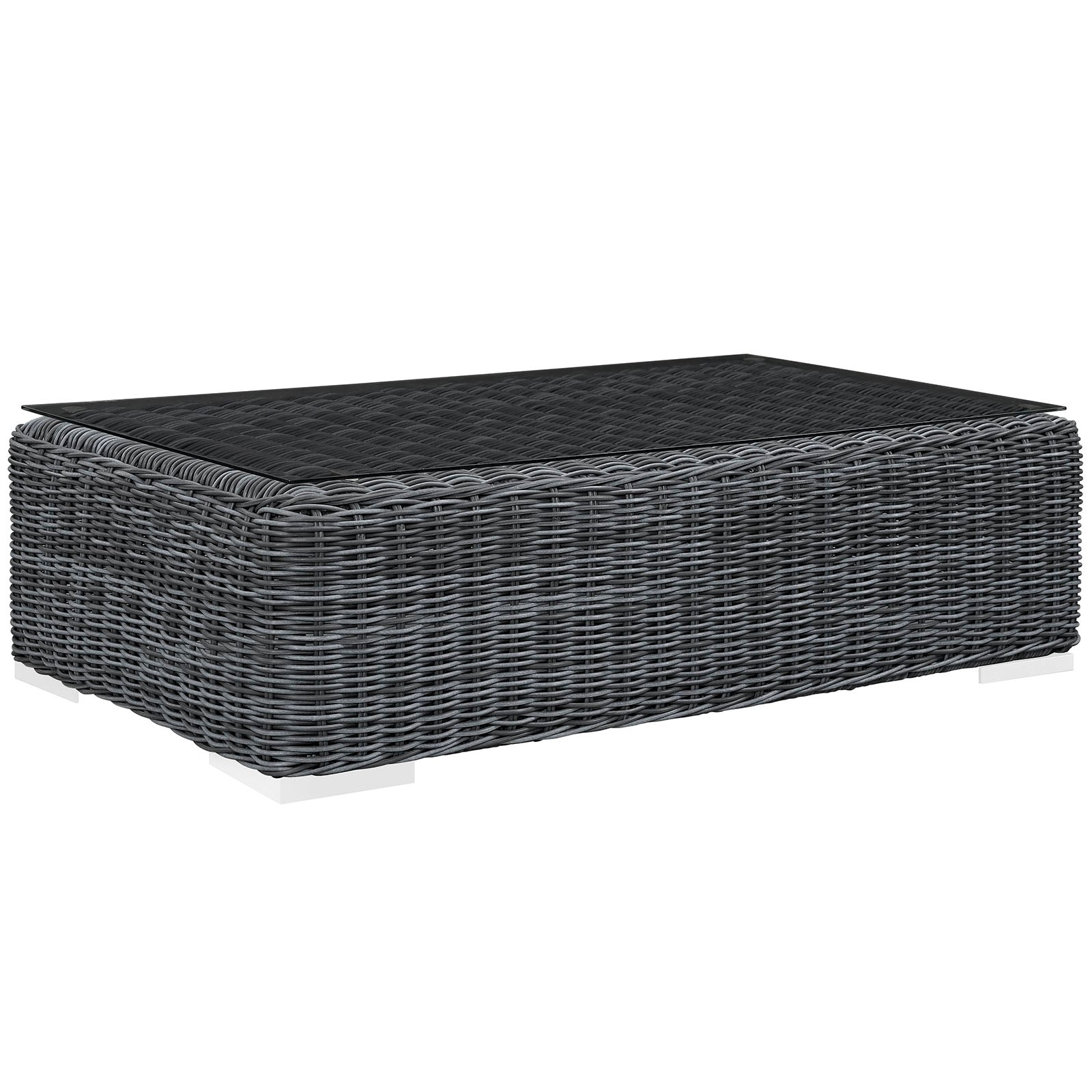 Modway Outdoor Conversation Sets - Summon 7 Piece Outdoor Patio Sectional Set Canvas Navy