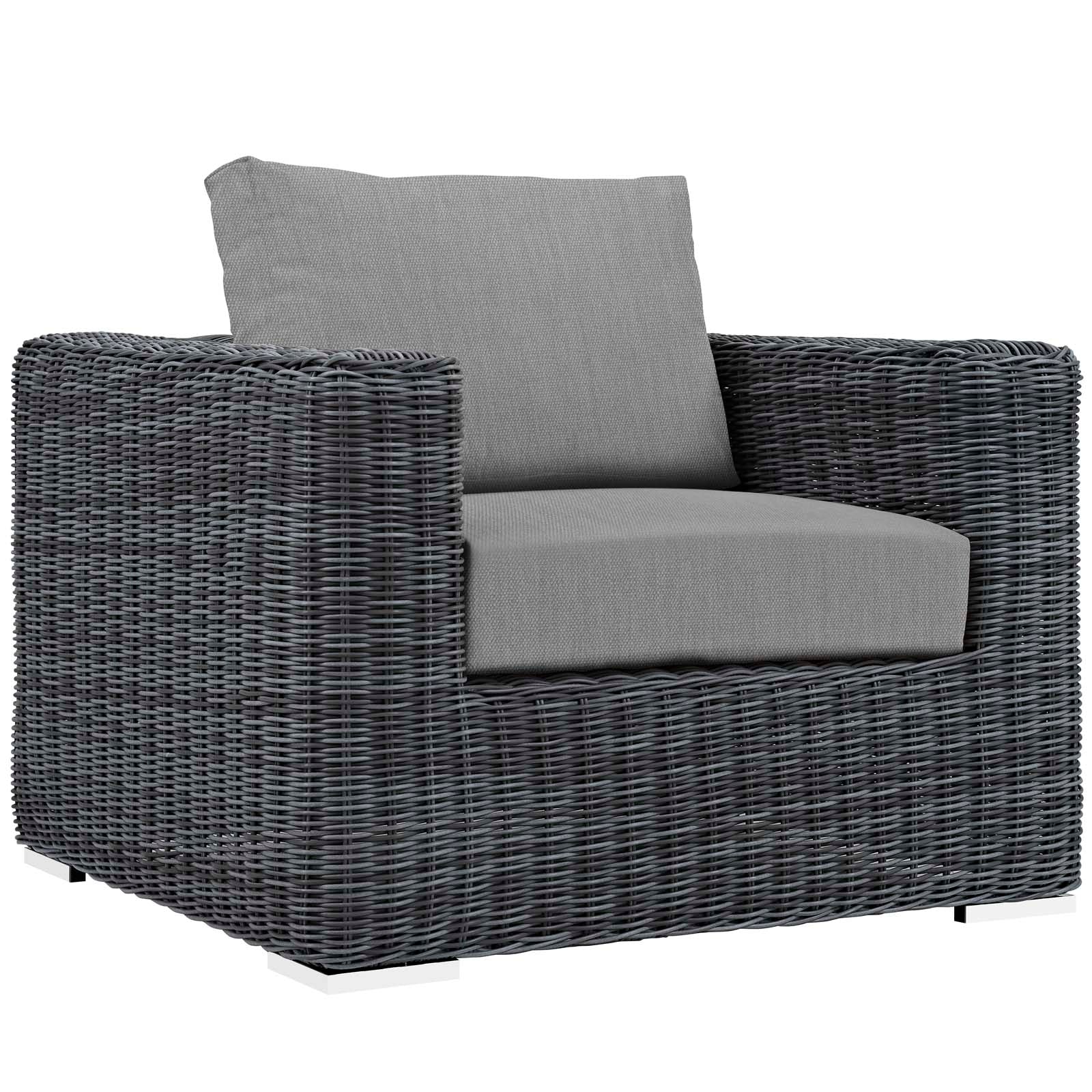 Modway Outdoor Conversation Sets - Summon 10 Piece Outdoor Patio Sunbrella Sectional Set Canvas Gray