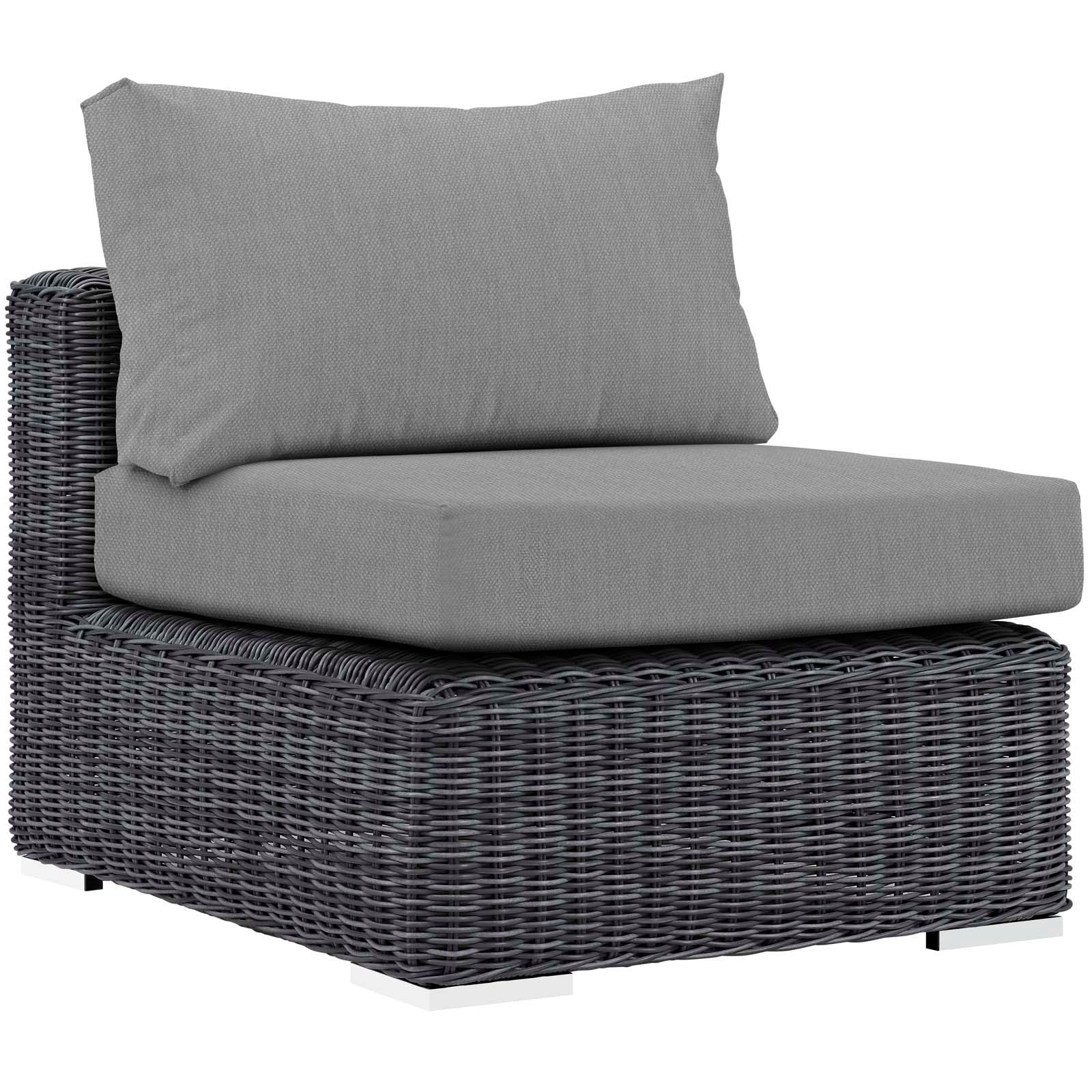 Modway Outdoor Conversation Sets - Summon 10 Piece Outdoor Patio Sunbrella Sectional Set Canvas Gray