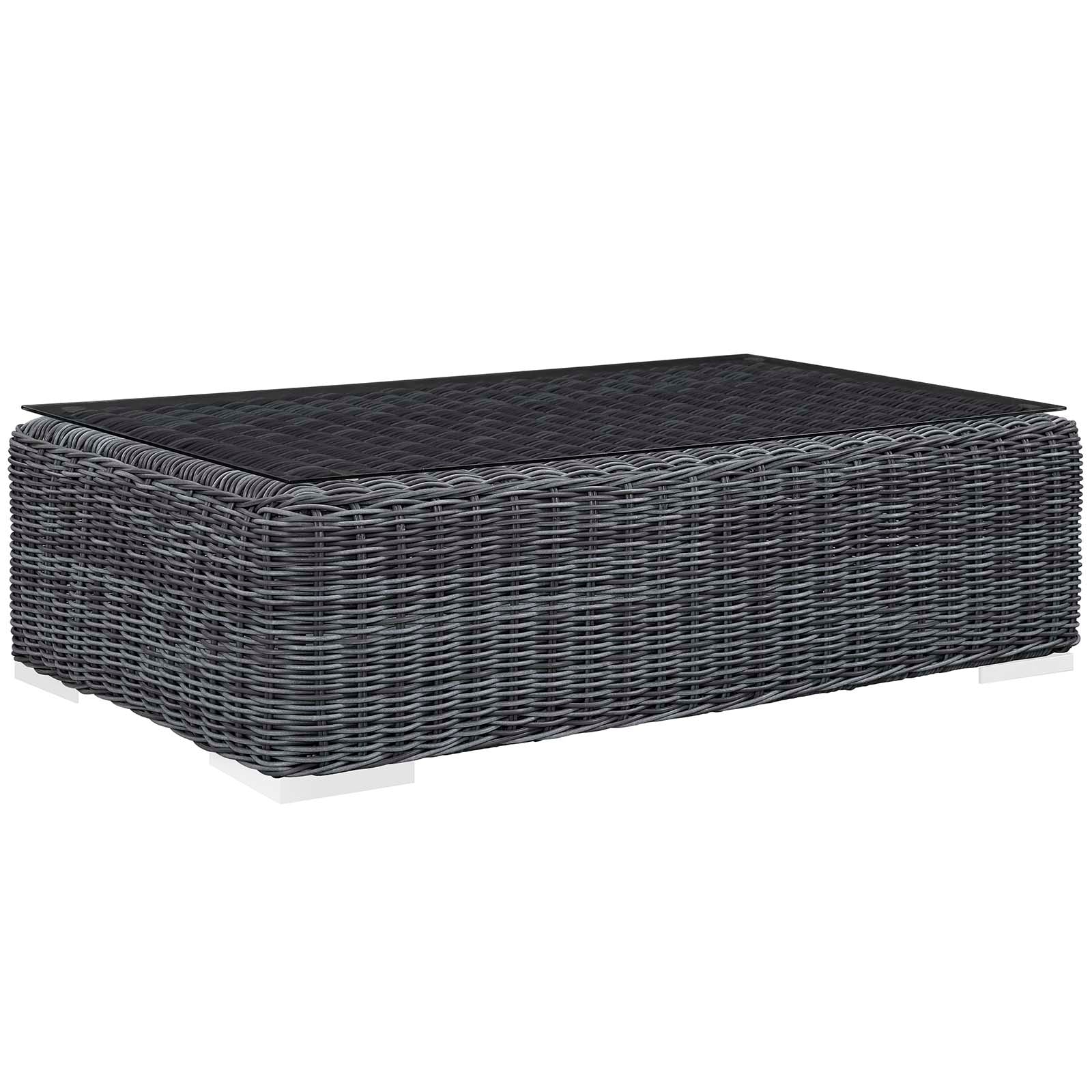 Modway Outdoor Conversation Sets - Summon 10 Piece Outdoor Patio Sunbrella Sectional Set Canvas Gray