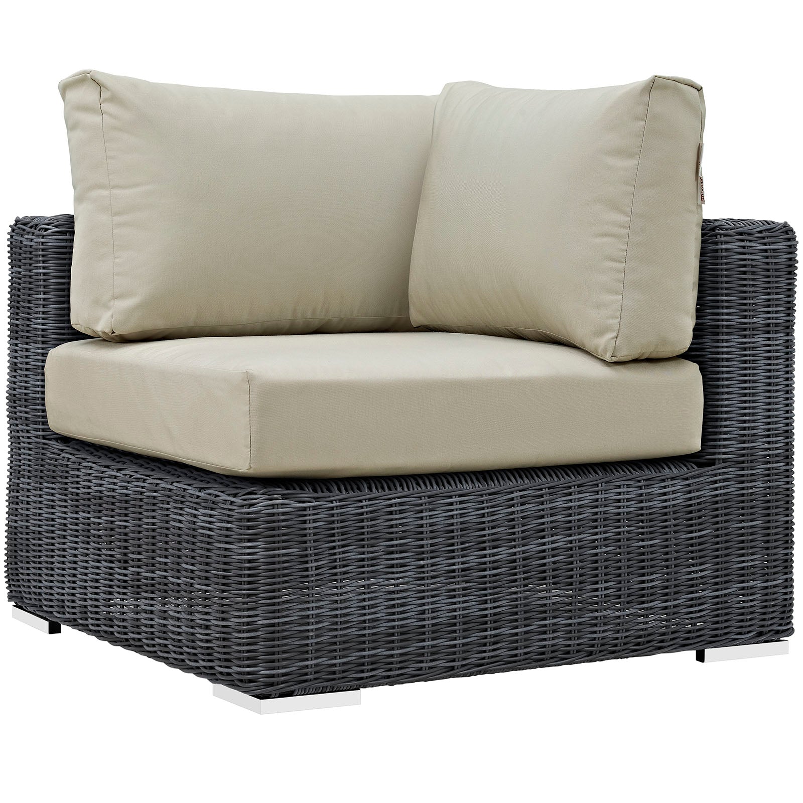 Modway Outdoor Conversation Sets - Summon 5 Piece Outdoor Patio Sectional Set Canvas Beige