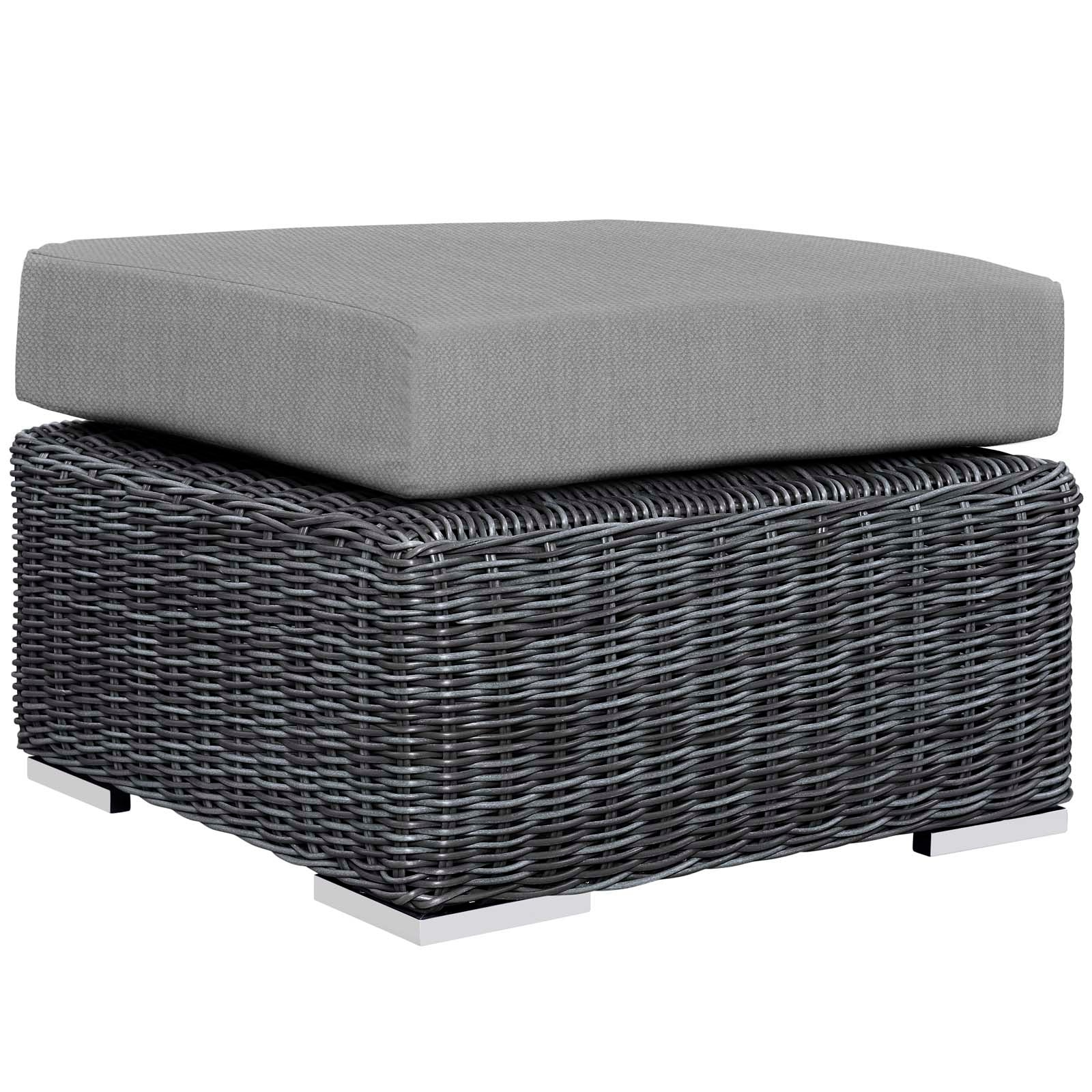 Modway Outdoor Conversation Sets - Summon 5 Piece Outdoor Patio Sunbrella Sectional Set Canvas Gray