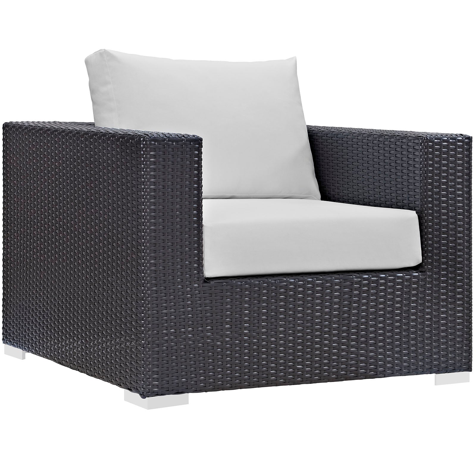 Modway Outdoor Chairs - Convene Outdoor Patio Armchair Espresso White