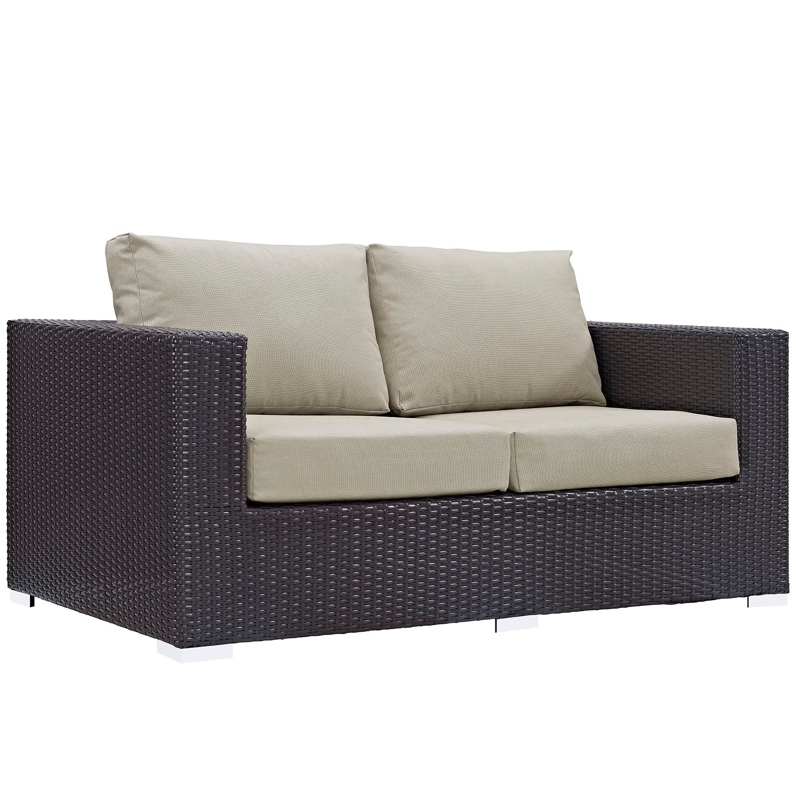 Modway Outdoor Sofas - Convene Outdoor Loveseat Espresso & Beige