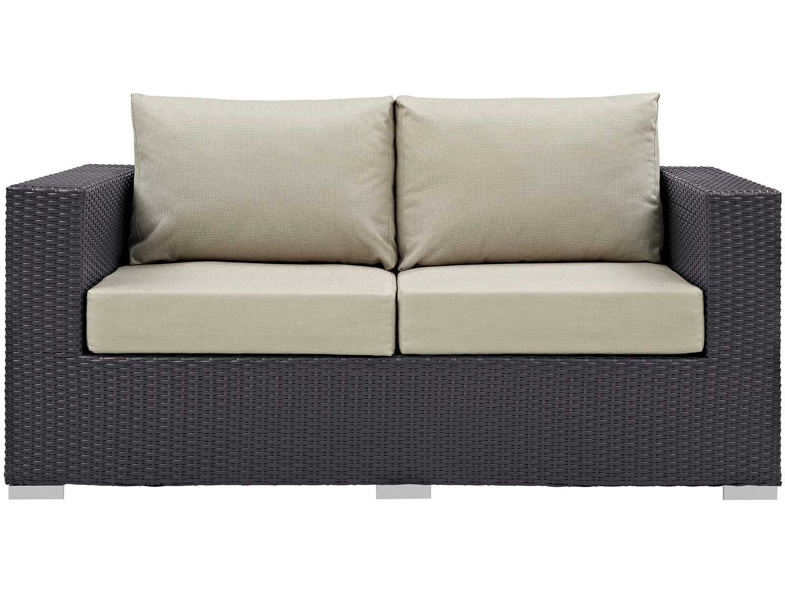 Modway Outdoor Sofas - Convene Outdoor Loveseat Espresso & Beige