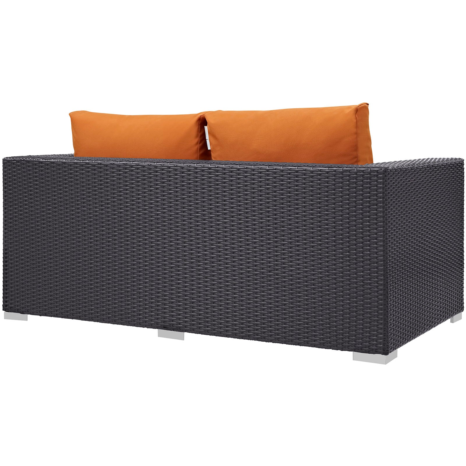 Modway Outdoor Sofas - Convene Outdoor Patio Loveseat Espresso Orange