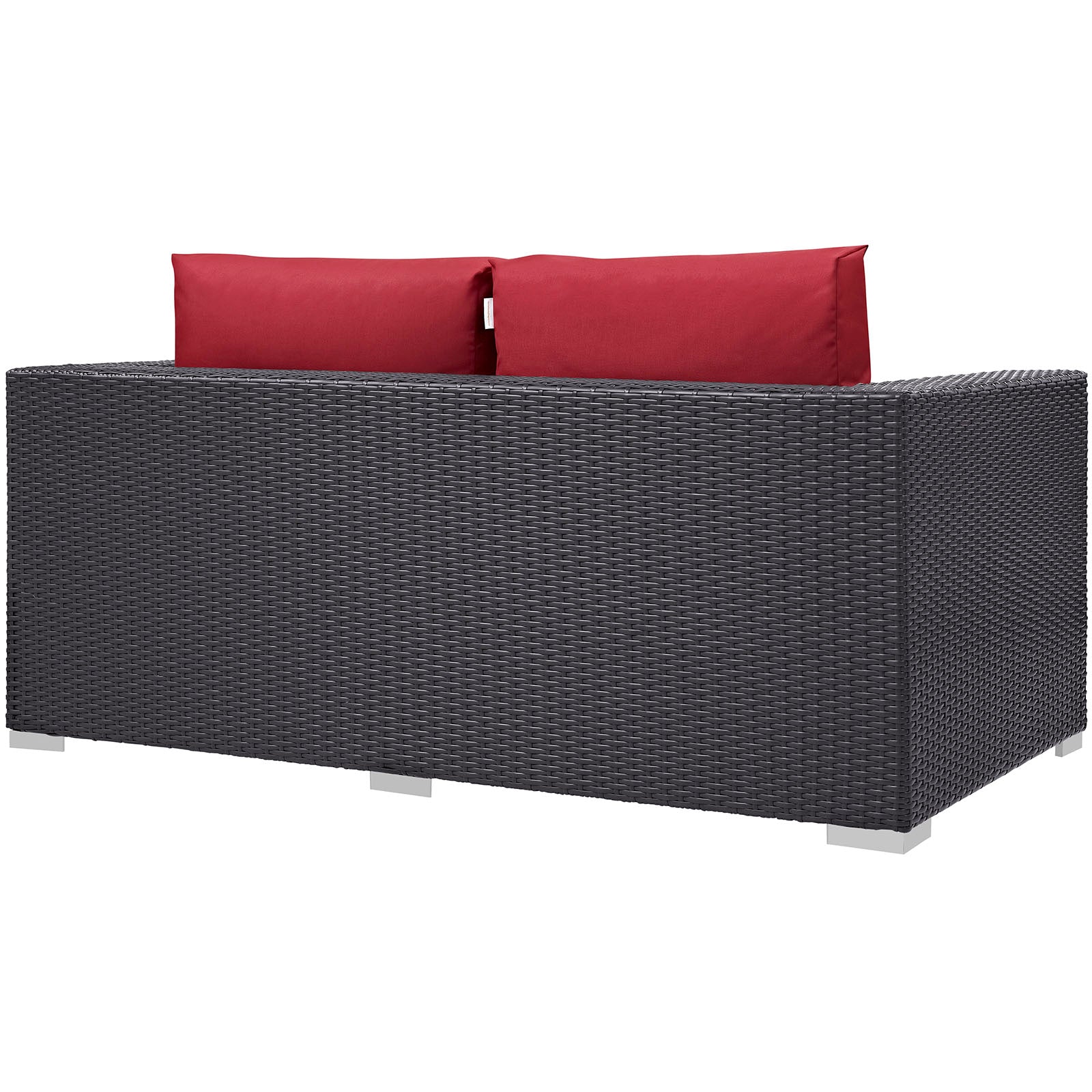 Modway Outdoor Sofas - Convene Outdoor Patio Loveseat Espresso Red