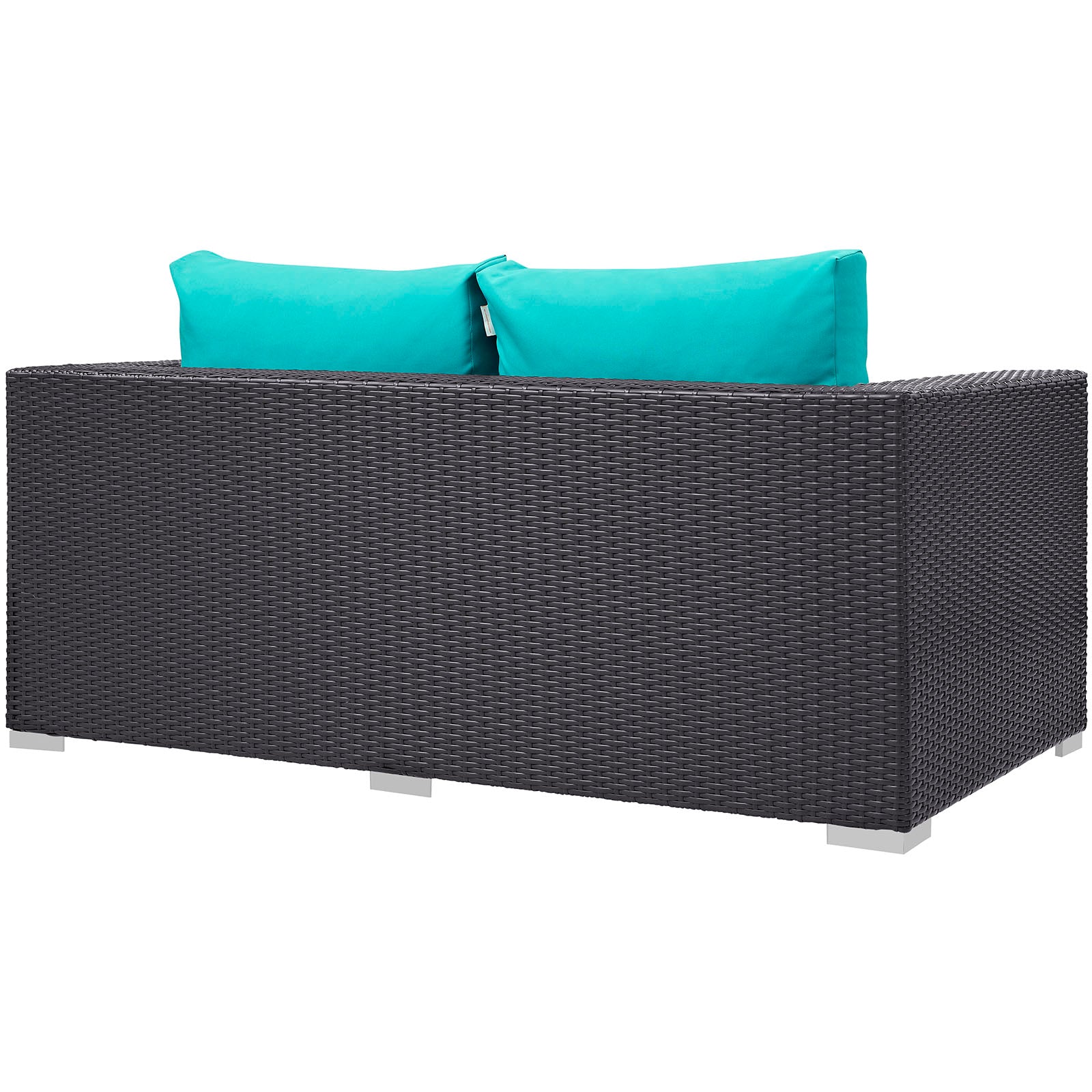 Modway Outdoor Sofas - Convene Outdoor Patio Loveseat Espresso Turquoise