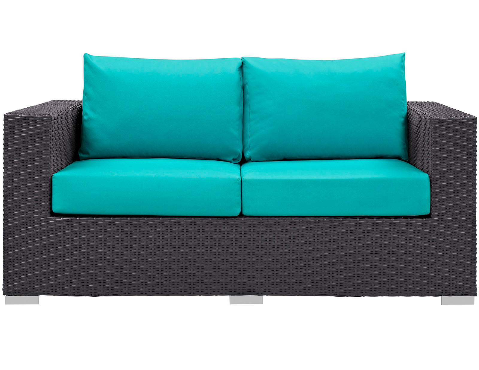 Modway Outdoor Sofas - Convene Outdoor Patio Loveseat Espresso Turquoise